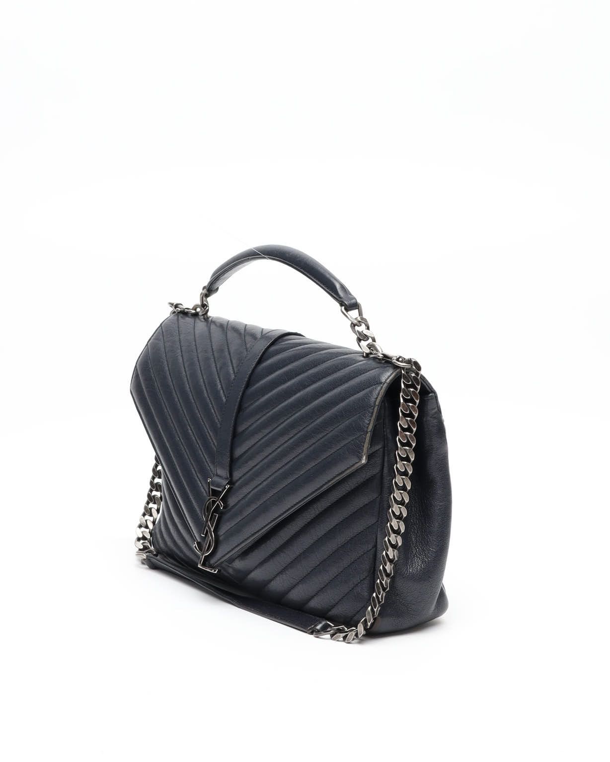 Saint Laurent Large College Bag In Blue