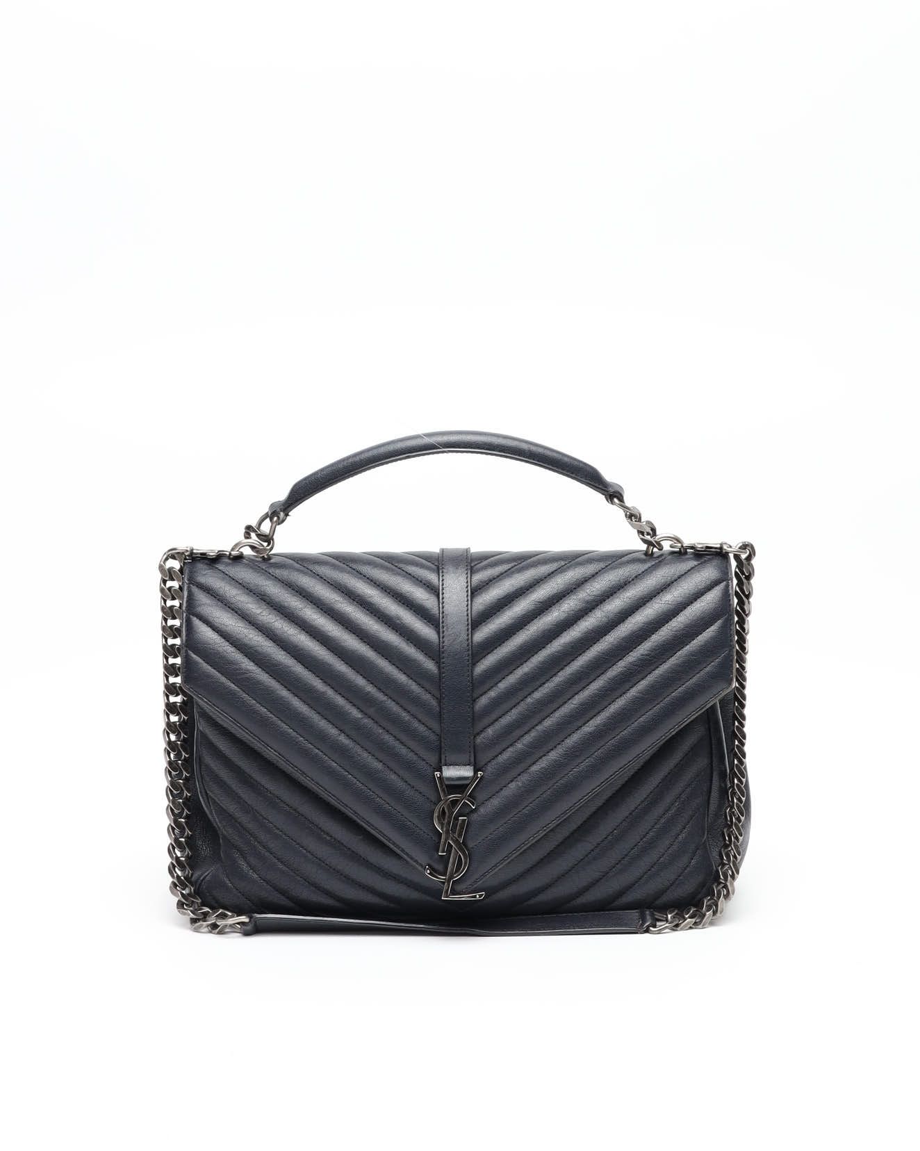 Saint Laurent Large College Bag In Blue