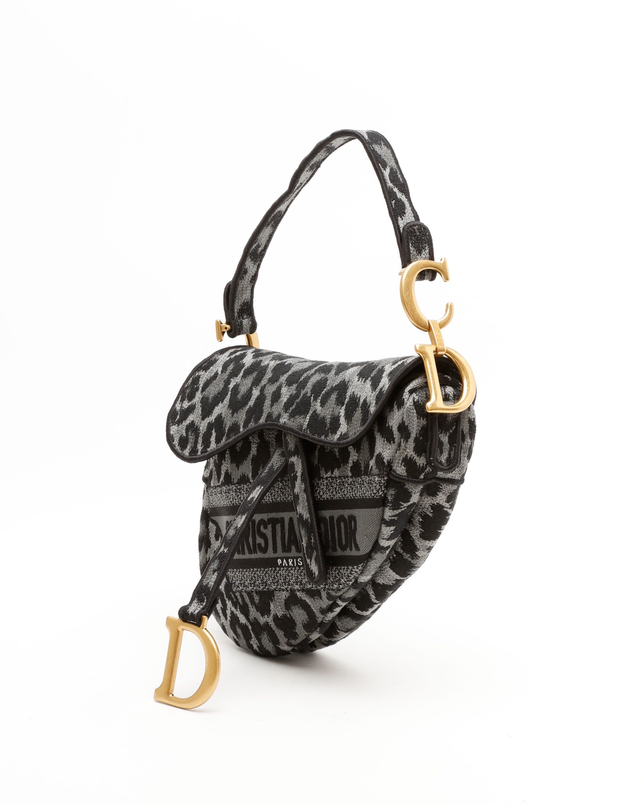 Dior Christian Leopard Saddle Bag In Multi