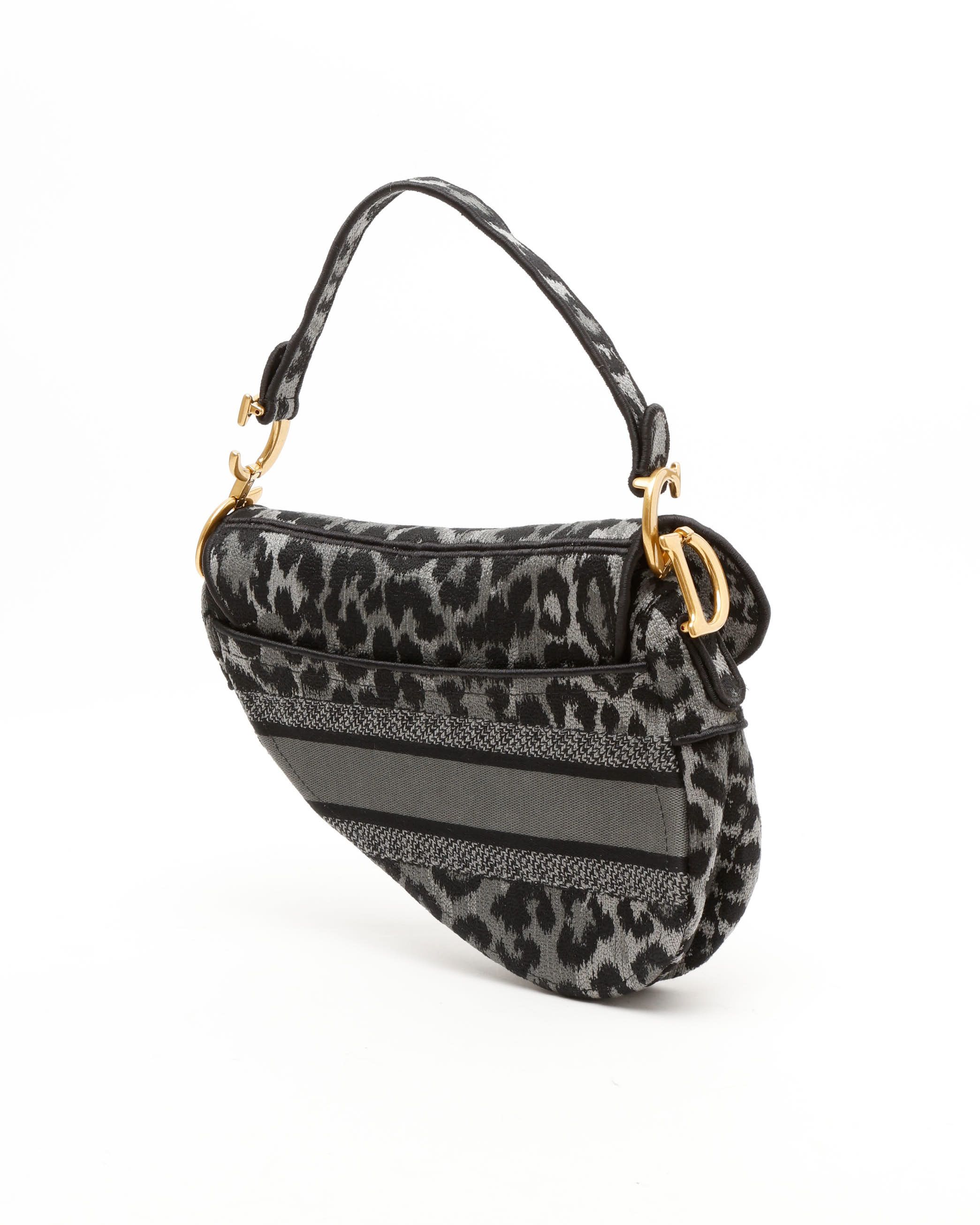 Dior Christian Leopard Saddle Bag In Multi