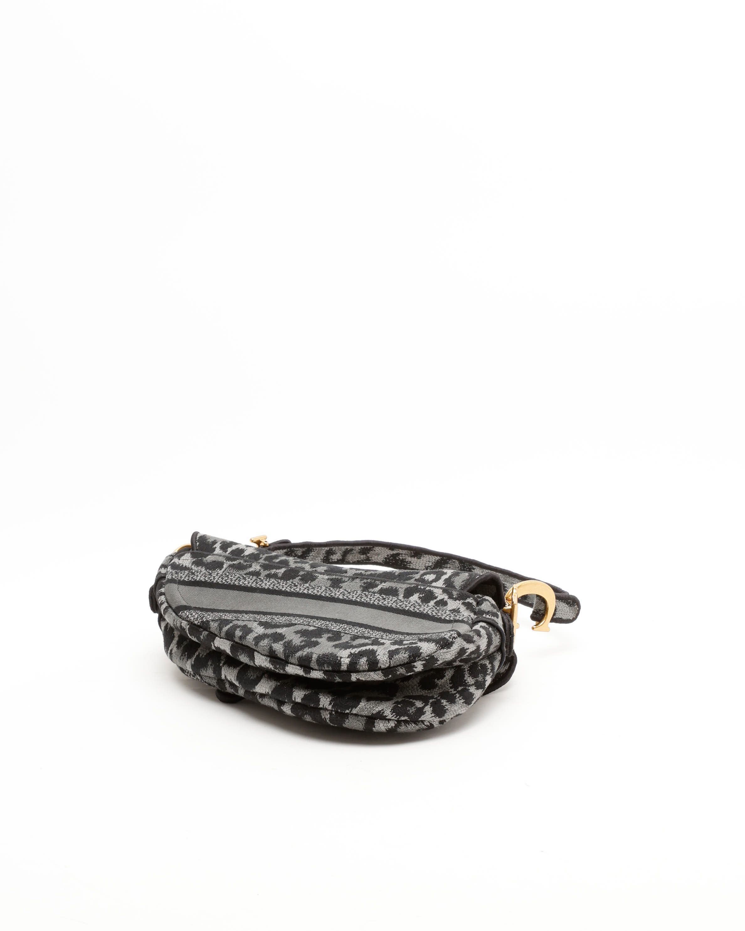 Dior Christian Leopard Saddle Bag In Multi