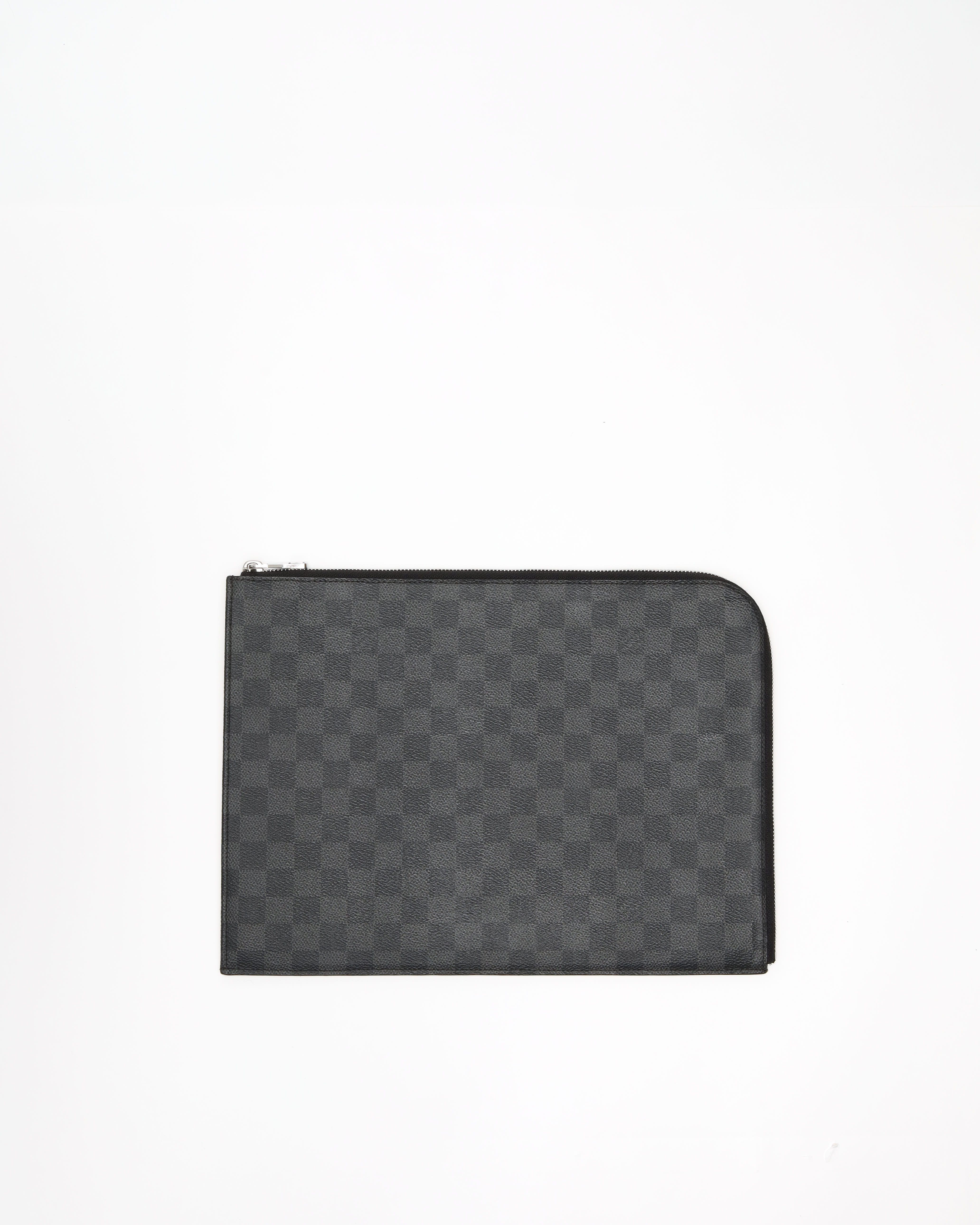 Pre-owned Louis Vuitton Damier Graphite Laptop Case, Size 15-inch In Black