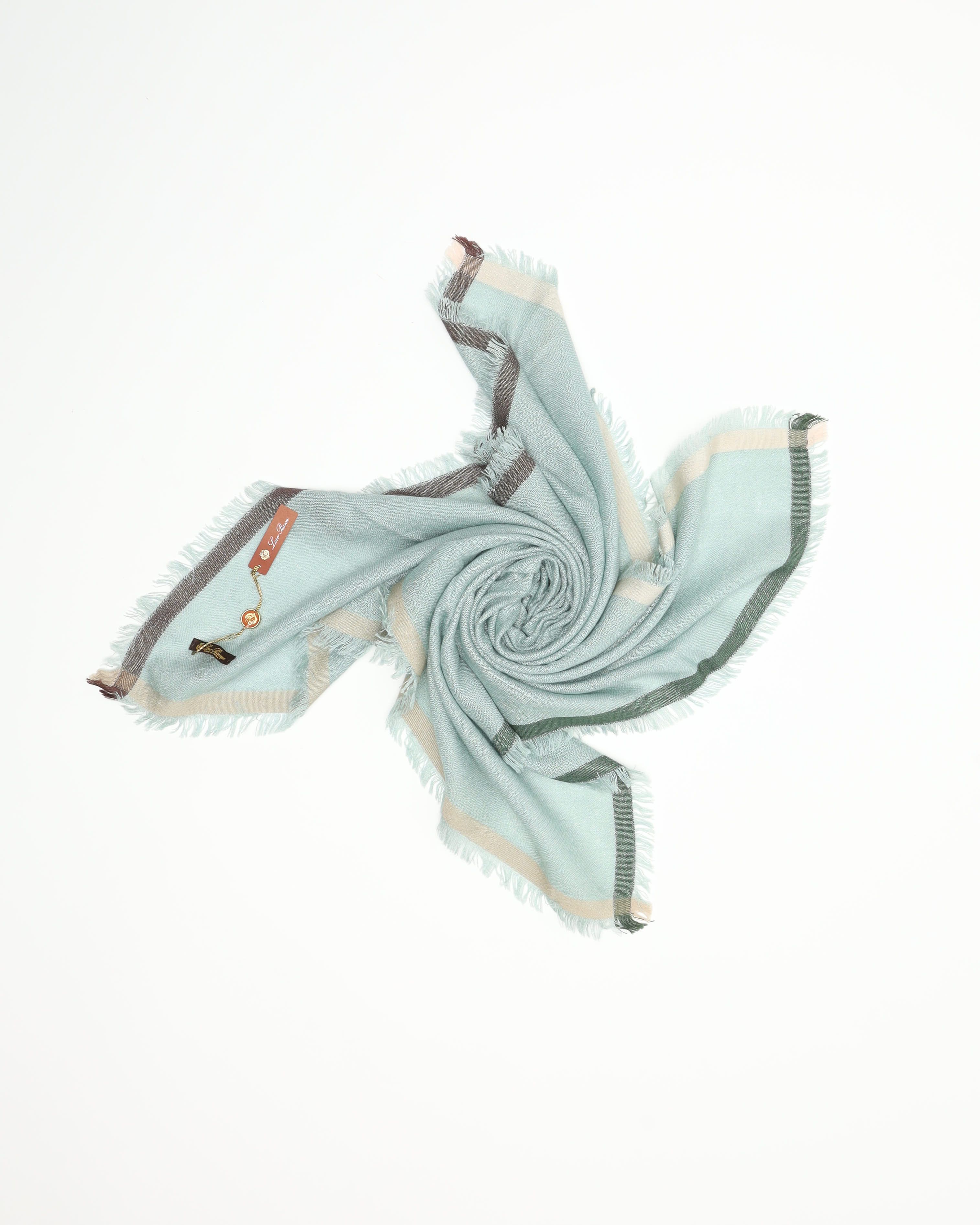 Loro Piana 90 Cashmere Silk Scarf In Blue