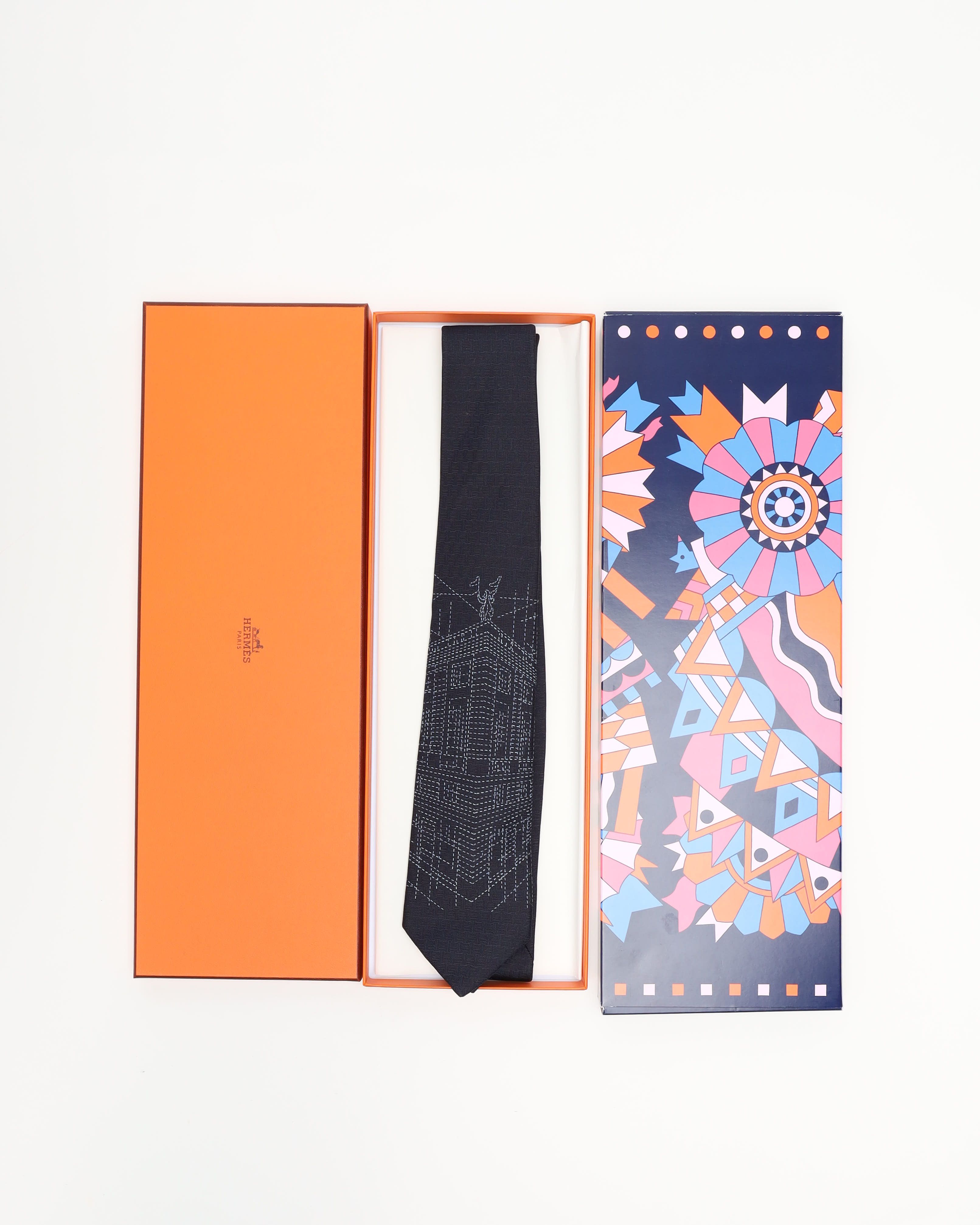 Pre-owned Hermes Hermès Silk Tie In Blue