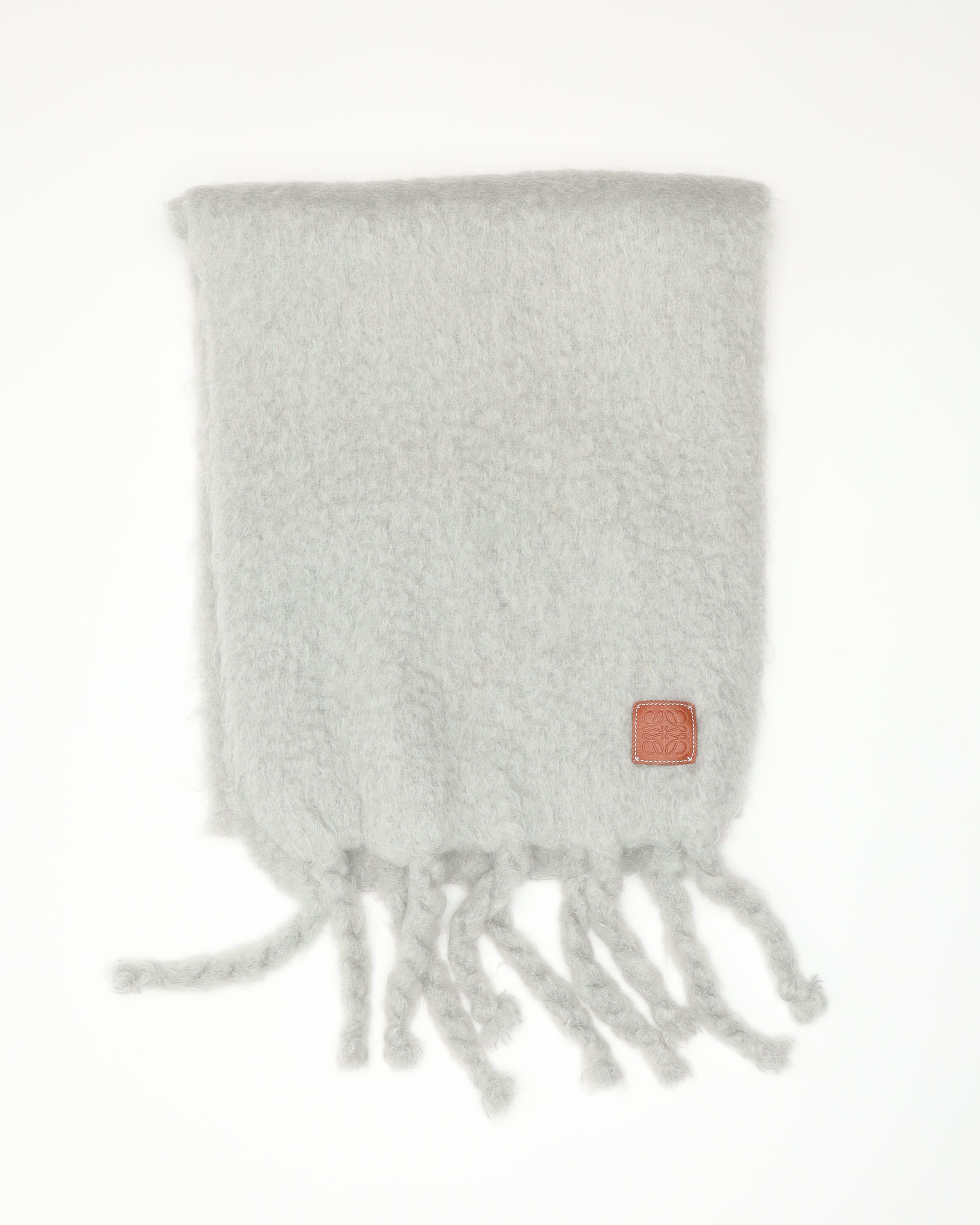 Loewe Anagram Mohair Scarf In Gray