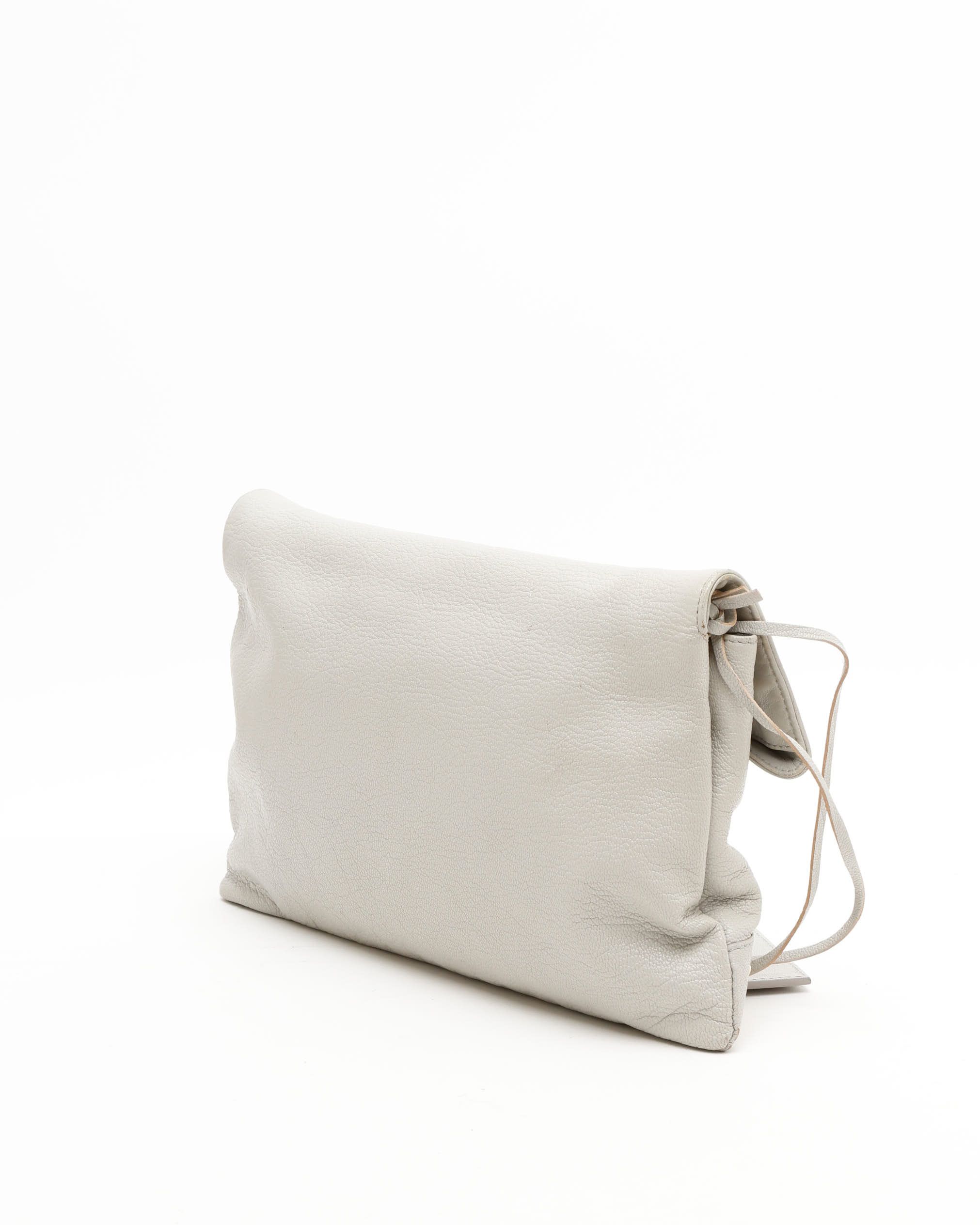 Balenciaga Motocross Metallic Edge Envelope Clutch Bag In Gray