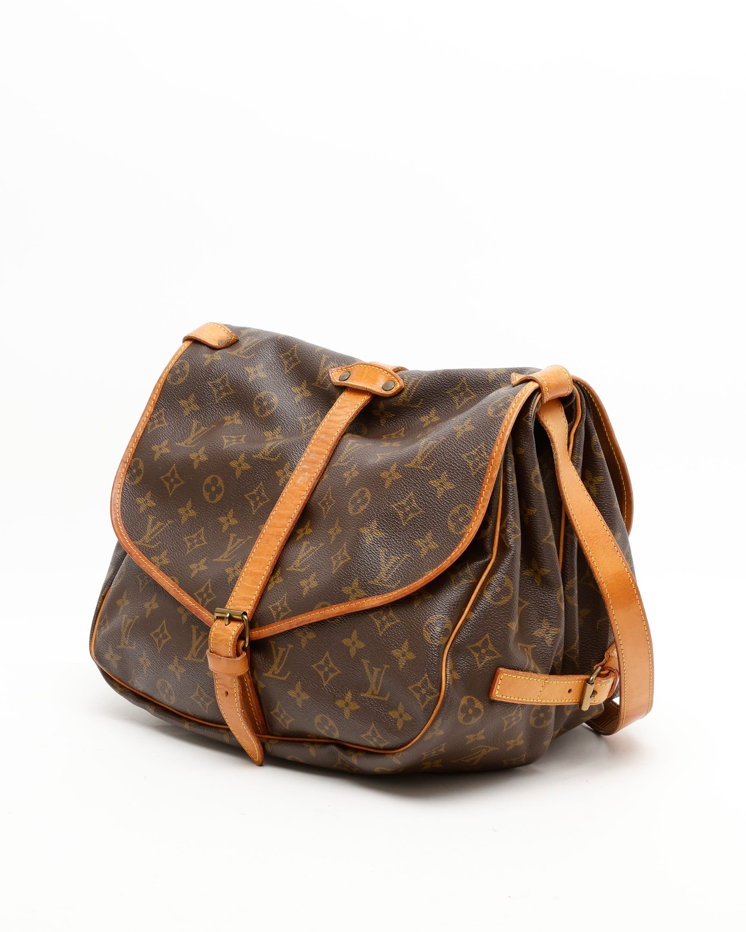 Pre-owned Louis Vuitton Monogram Saumur 35 Bag In Brown