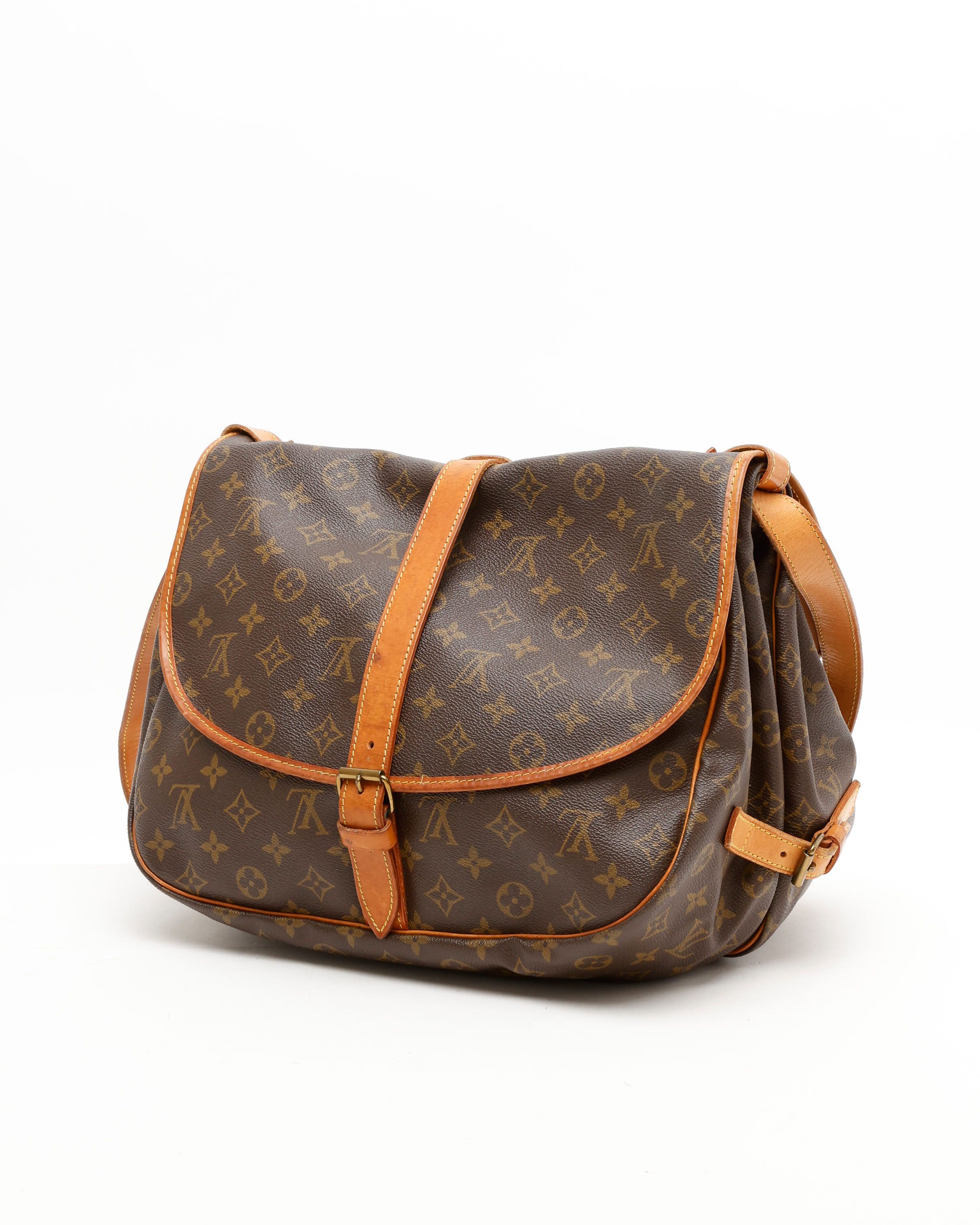 Pre-owned Louis Vuitton Monogram Saumur 35 Bag In Brown