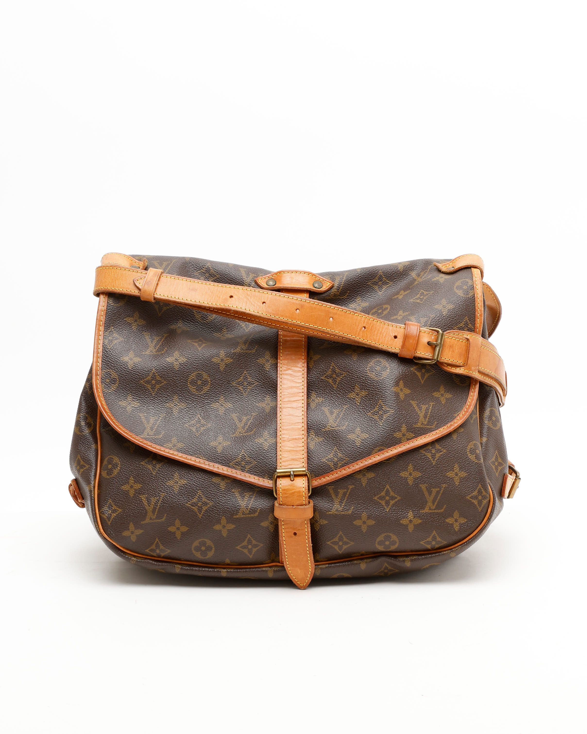Pre-owned Louis Vuitton Monogram Saumur 35 Bag In Brown