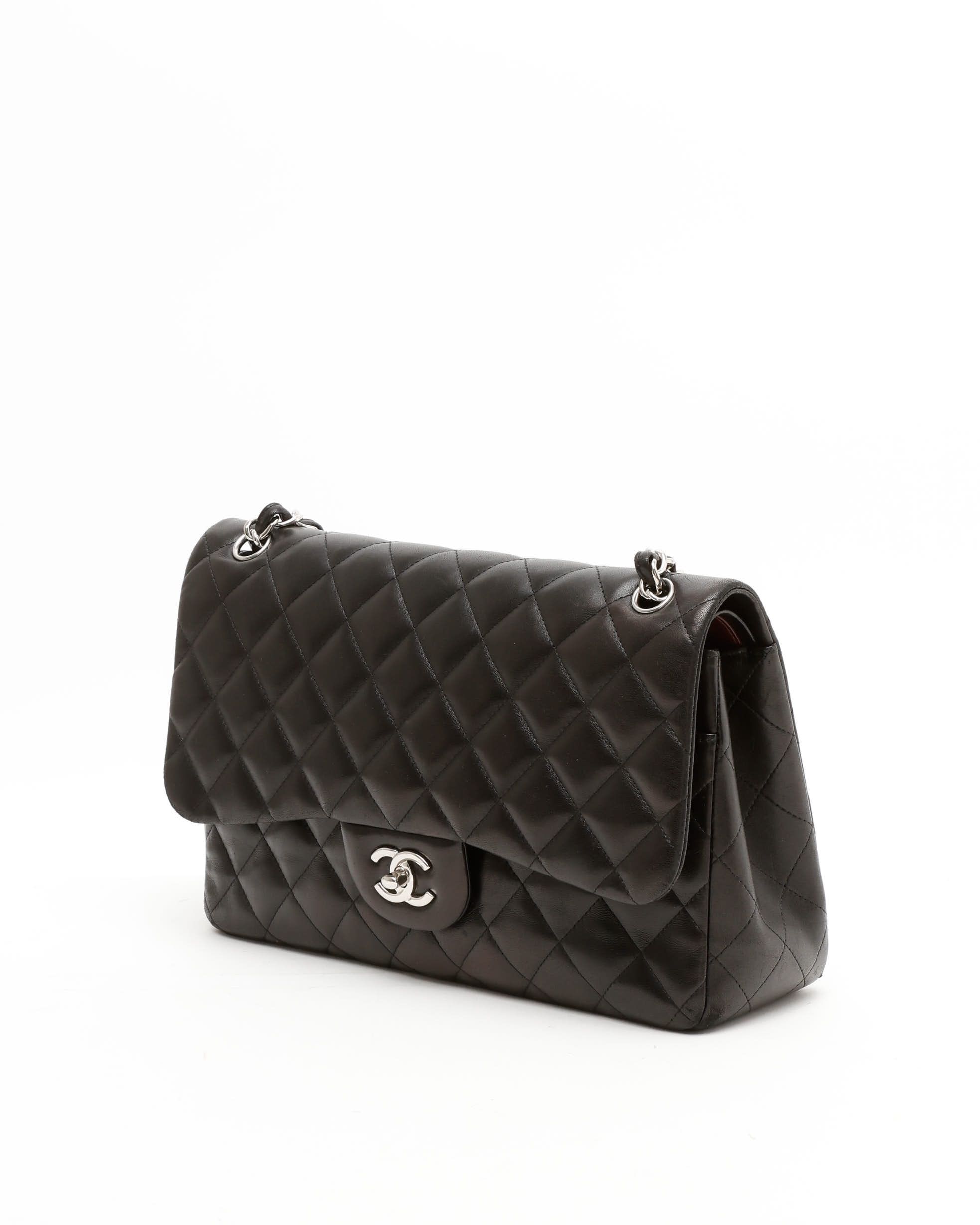 Pre-owned Chanel Classic Jumbo Double Flap Bag In Black