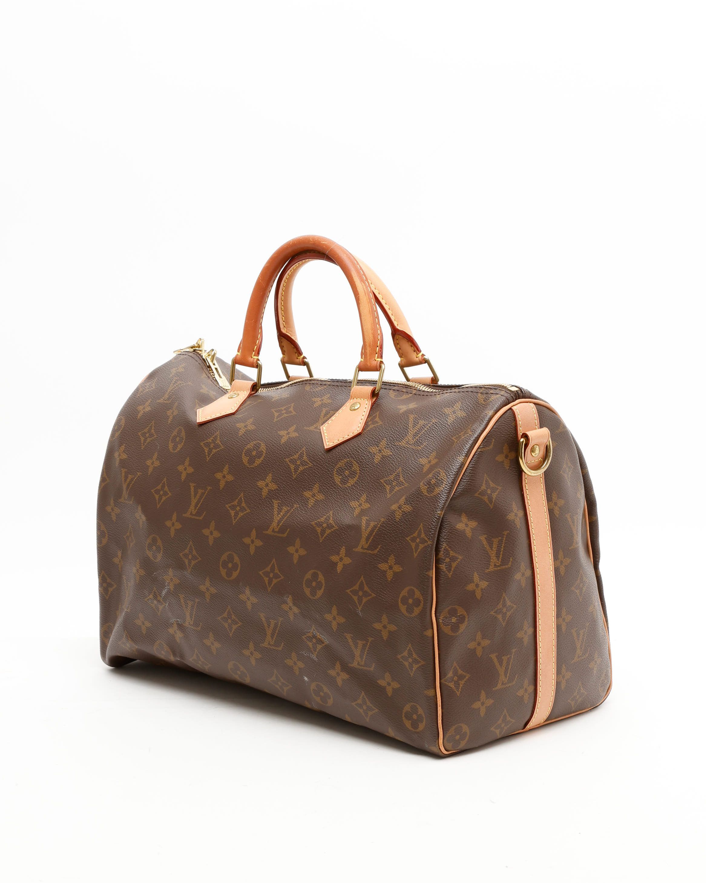 Pre-owned Louis Vuitton Monogram Speedy Bandoulière 35 Bag In Brown