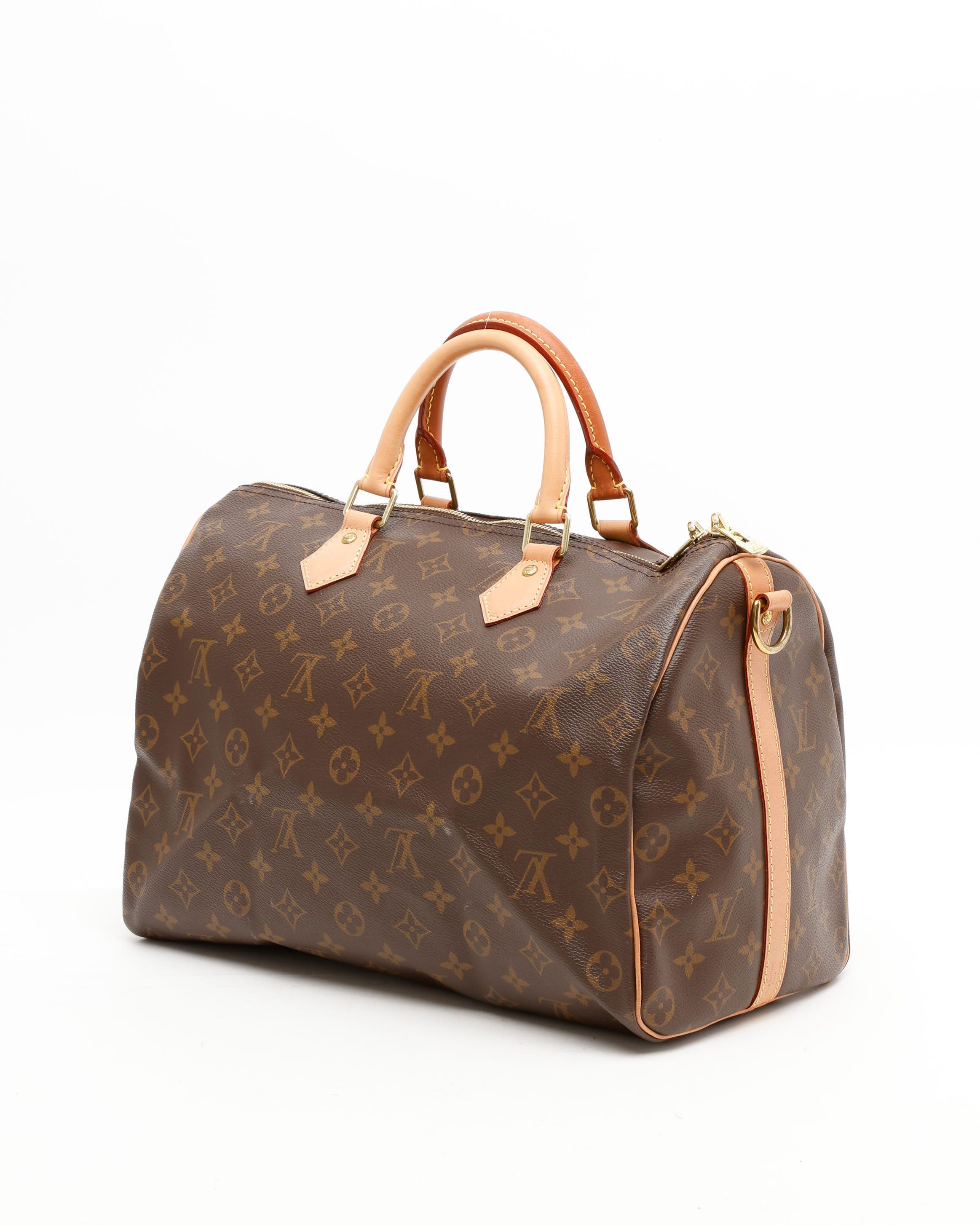 Pre-owned Louis Vuitton Monogram Speedy Bandoulière 35 Bag In Brown