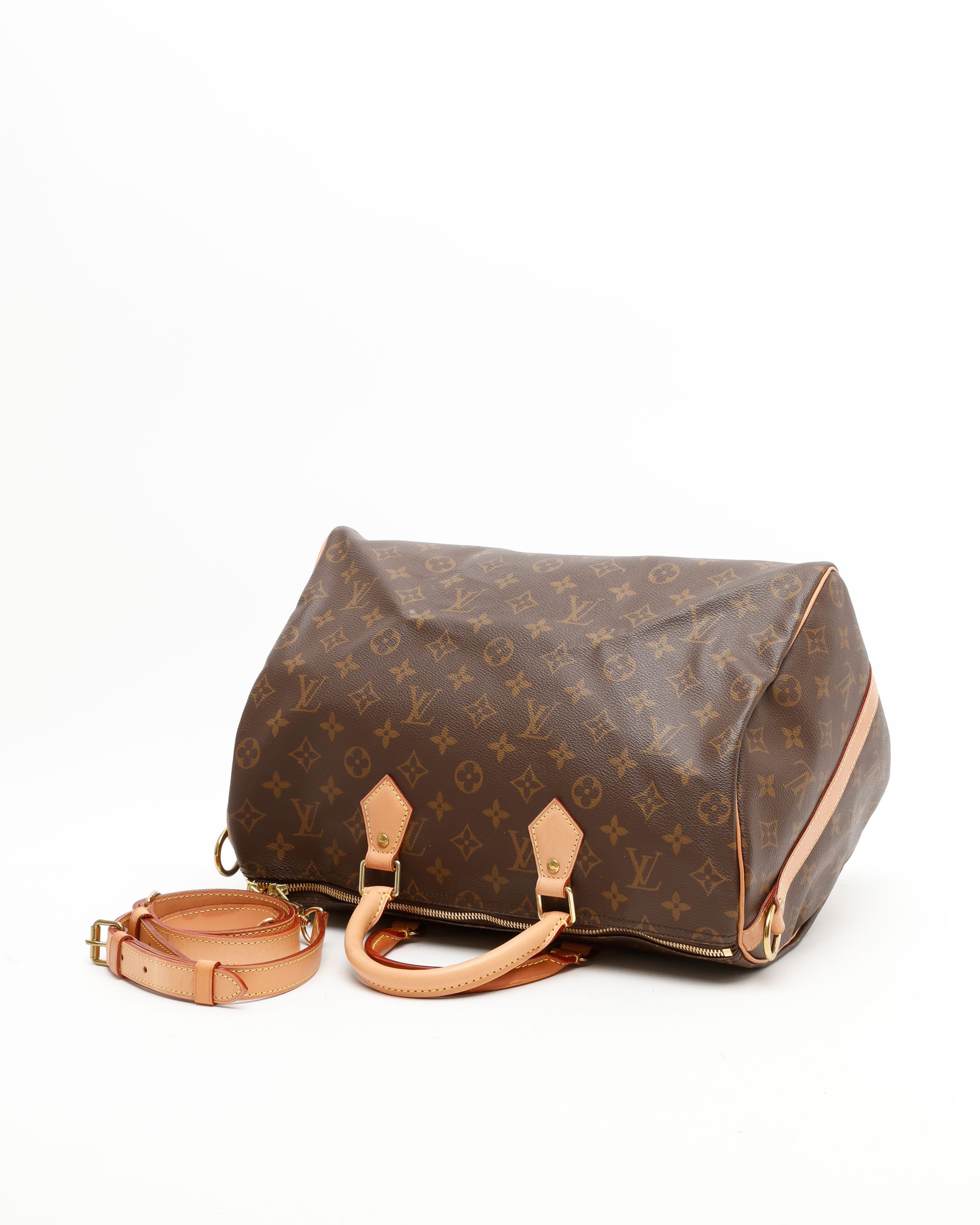 Pre-owned Louis Vuitton Monogram Speedy Bandoulière 35 Bag In Brown