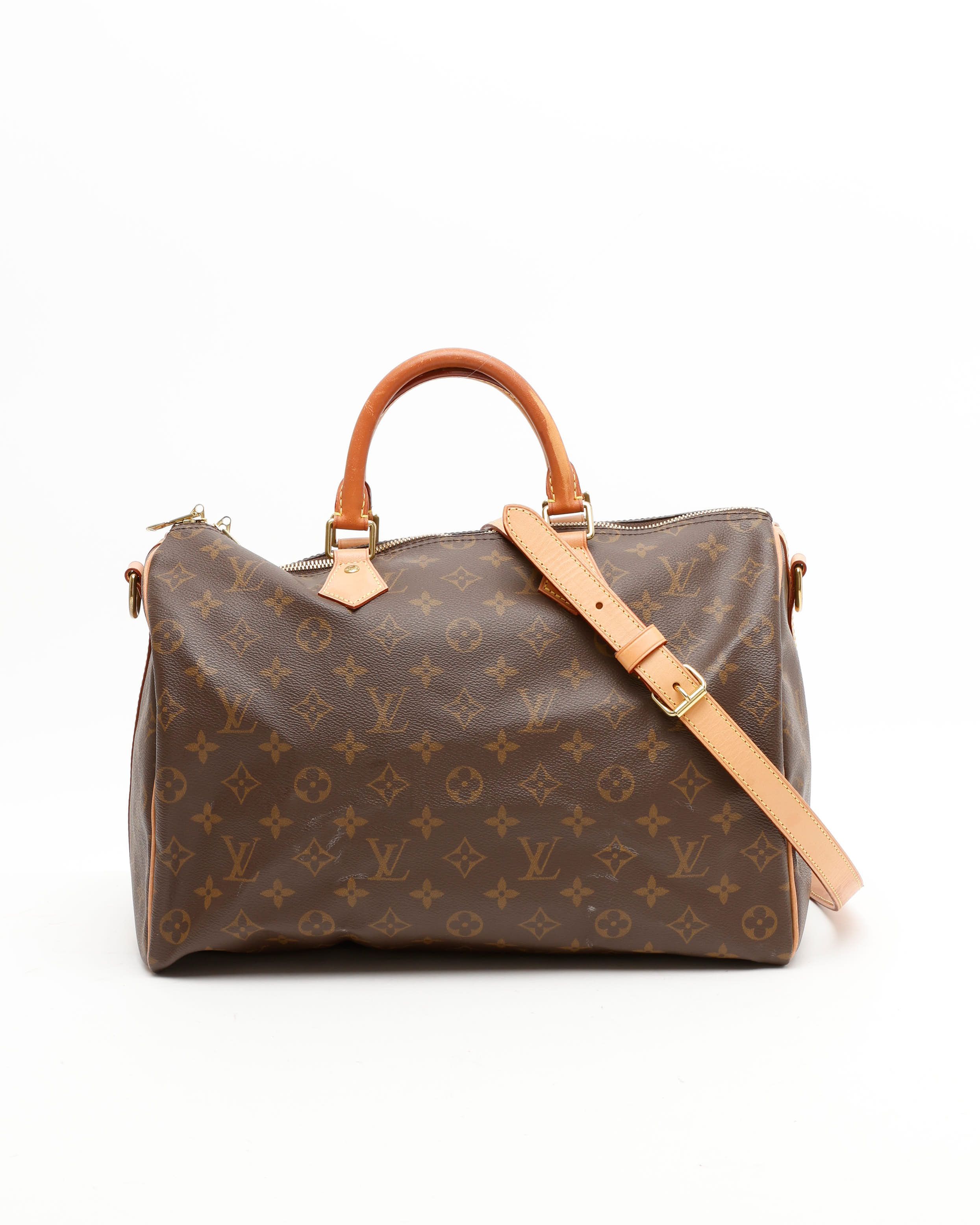 Pre-owned Louis Vuitton Monogram Speedy Bandoulière 35 Bag In Brown