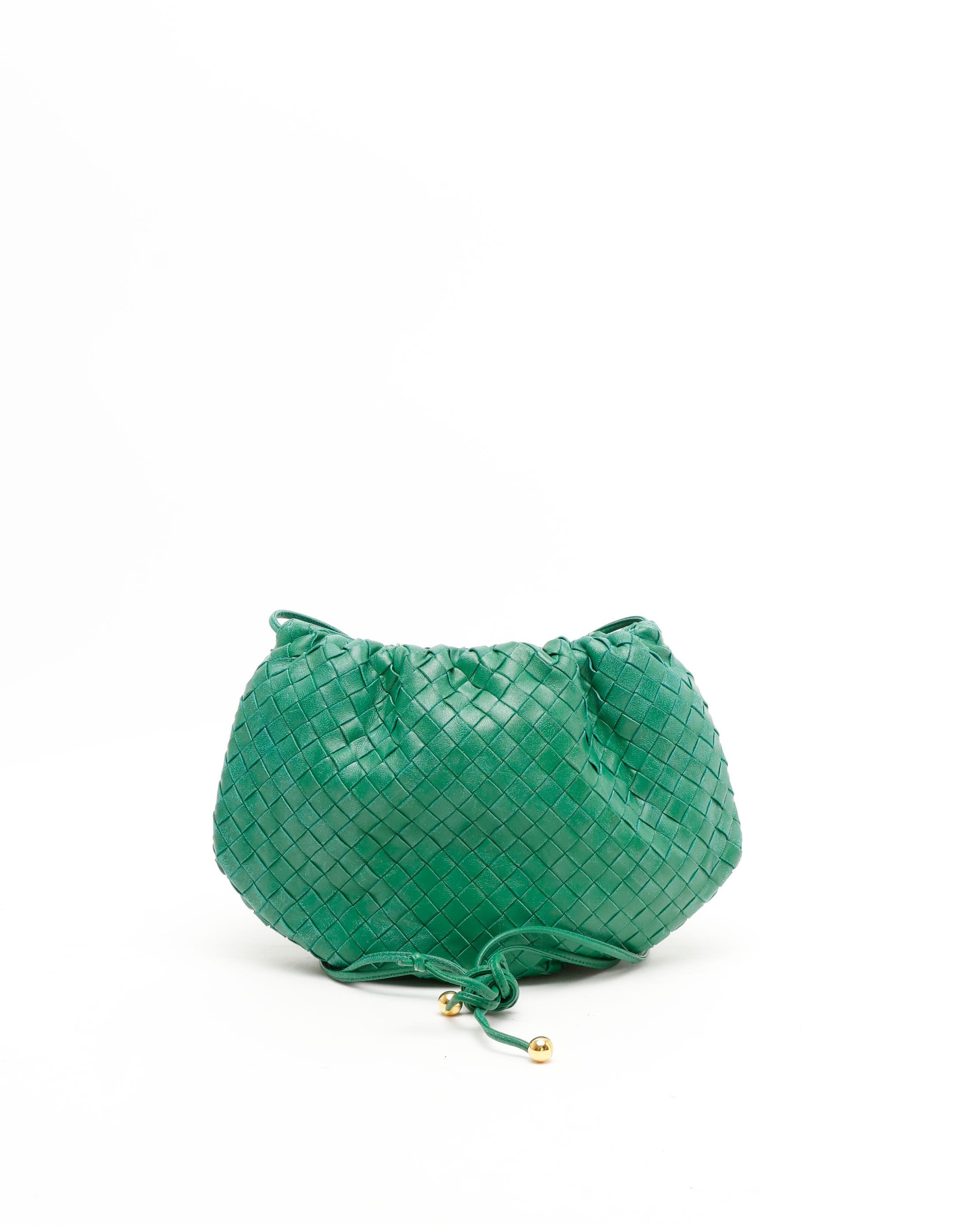Bottega Veneta Intrecciato Small The Valve Shoulder Bag In Green