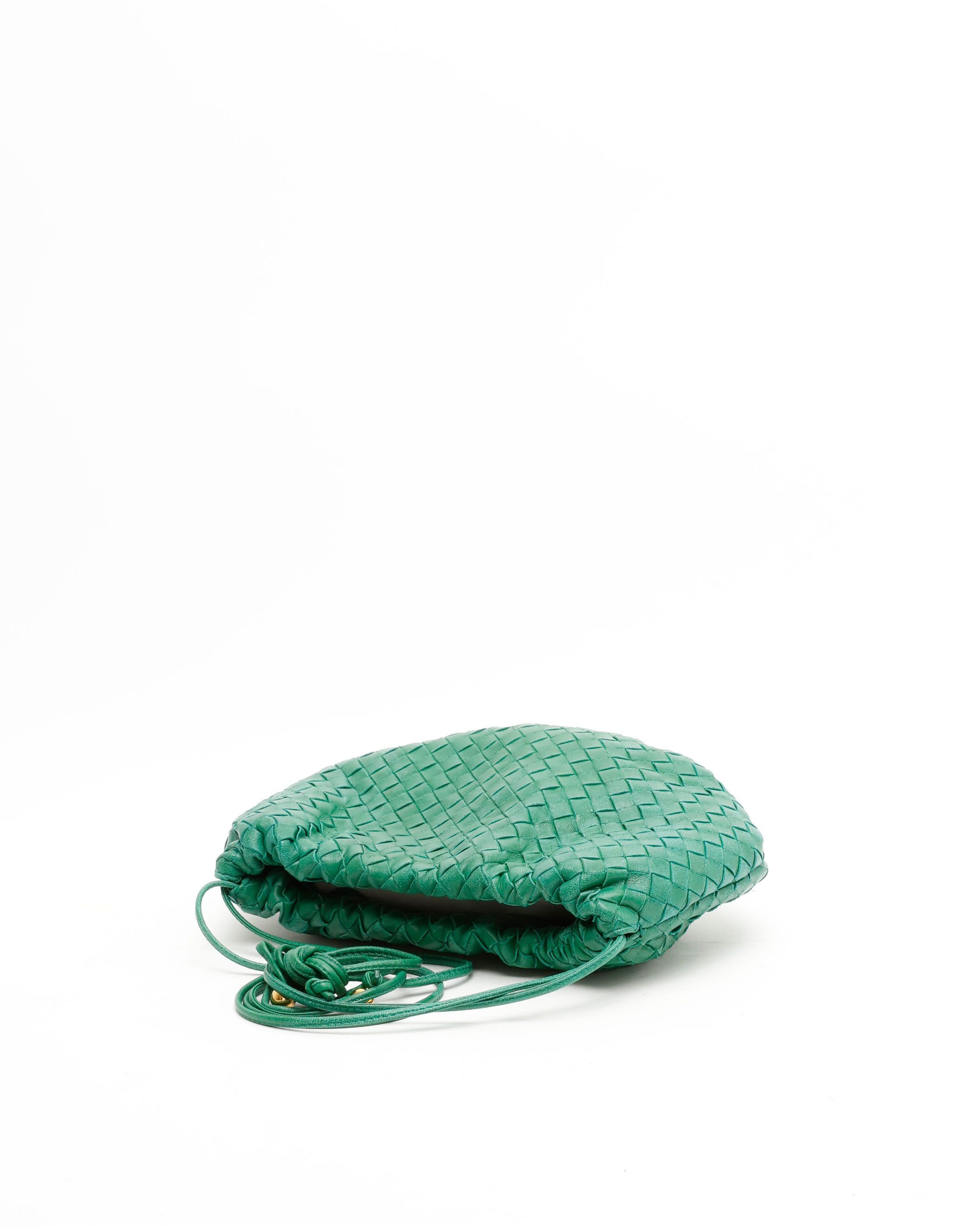 Bottega Veneta Intrecciato Small The Valve Shoulder Bag In Green