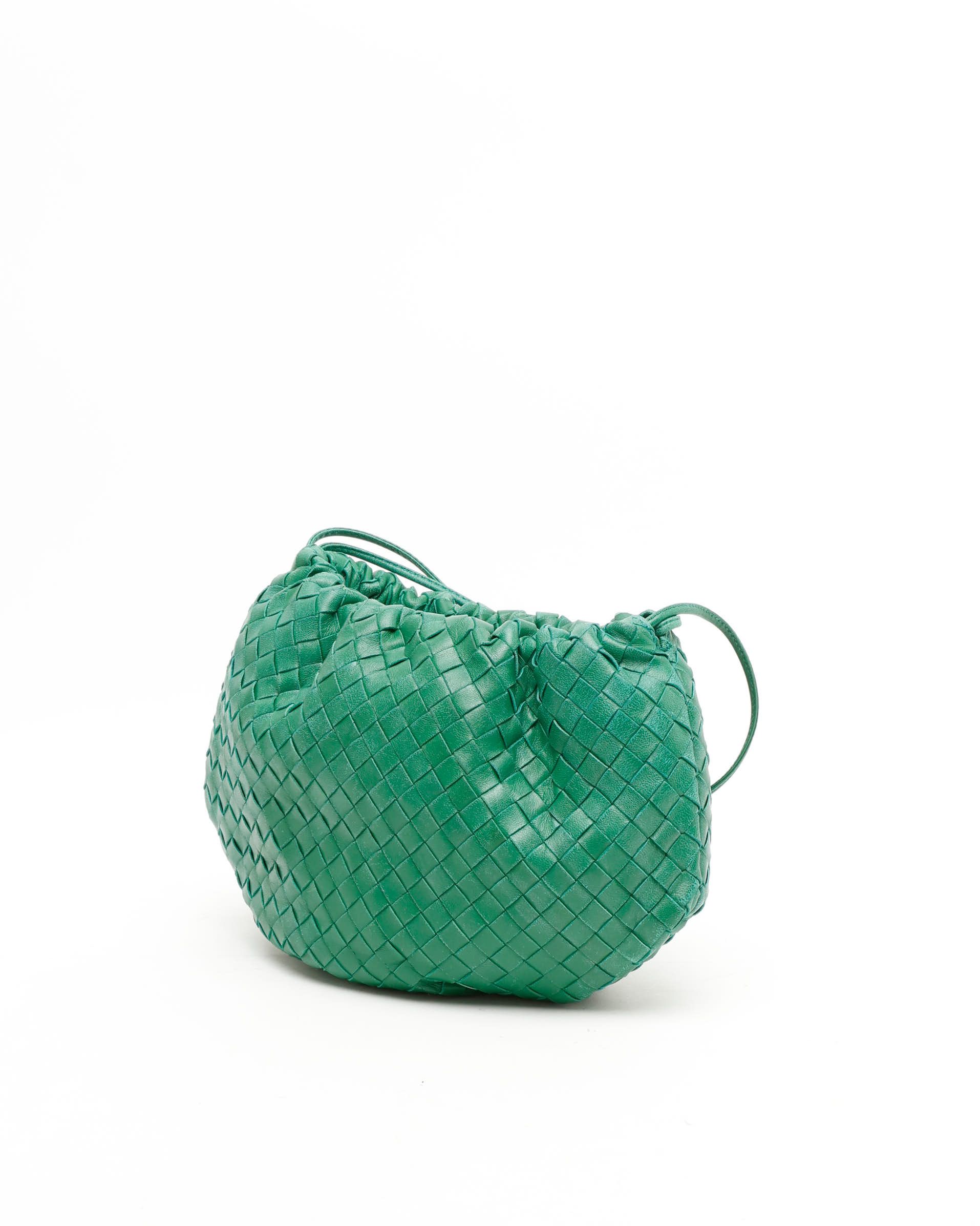 Bottega Veneta Intrecciato Small The Valve Shoulder Bag In Green