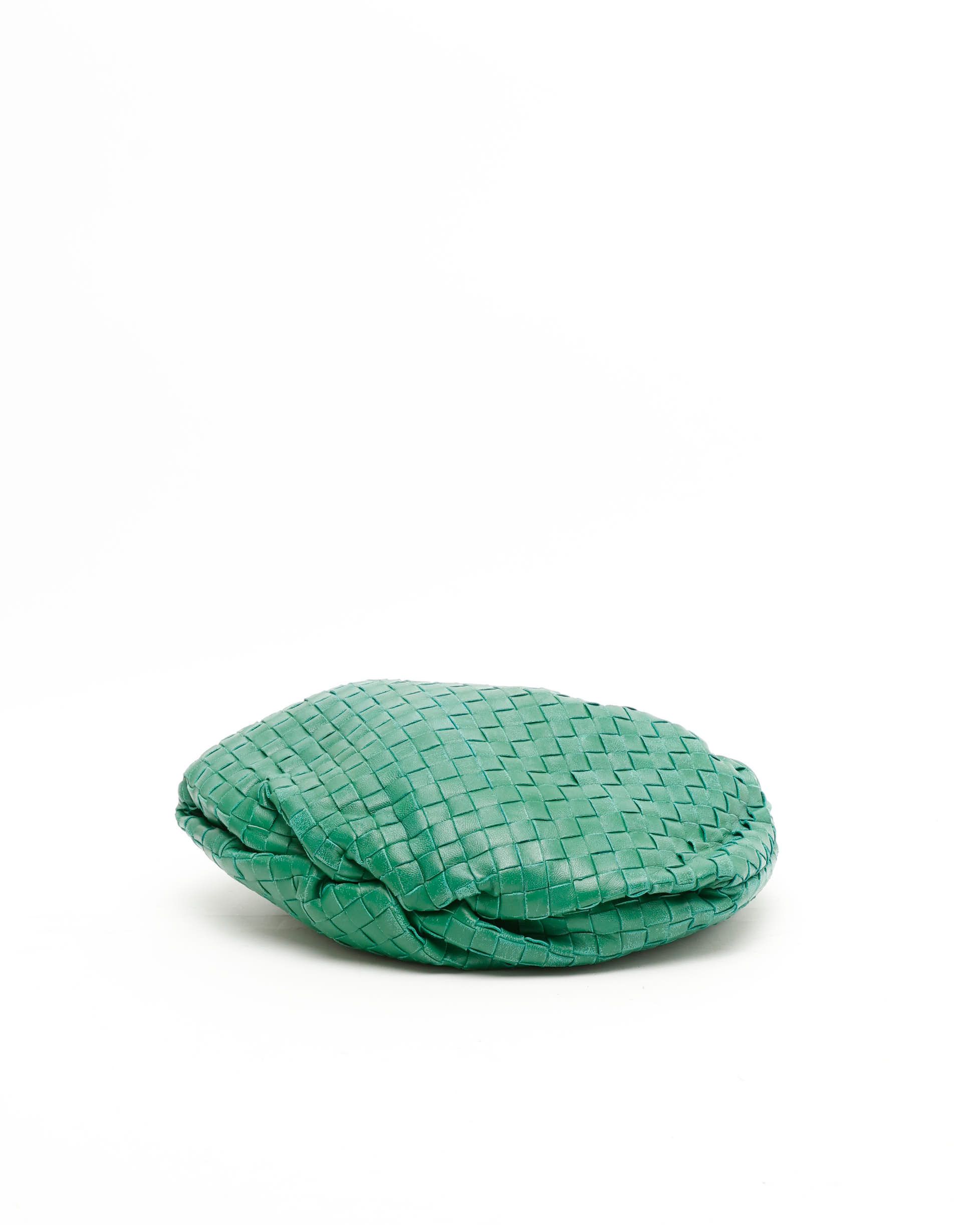 Bottega Veneta Intrecciato Small The Valve Shoulder Bag In Green
