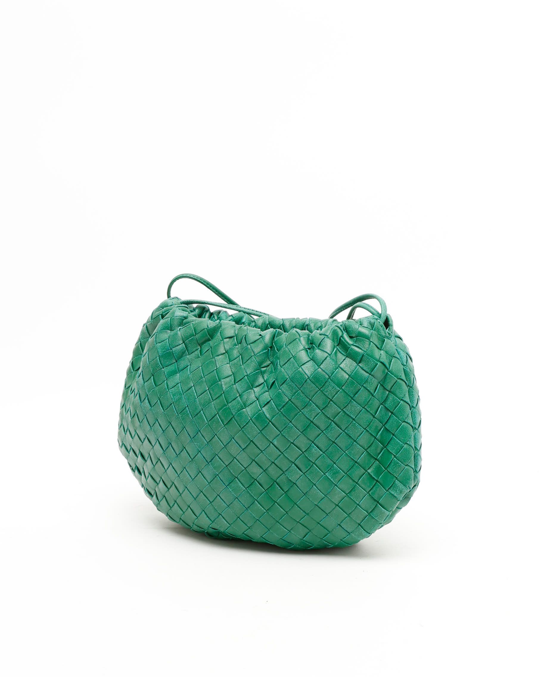Bottega Veneta Intrecciato Small The Valve Shoulder Bag In Green
