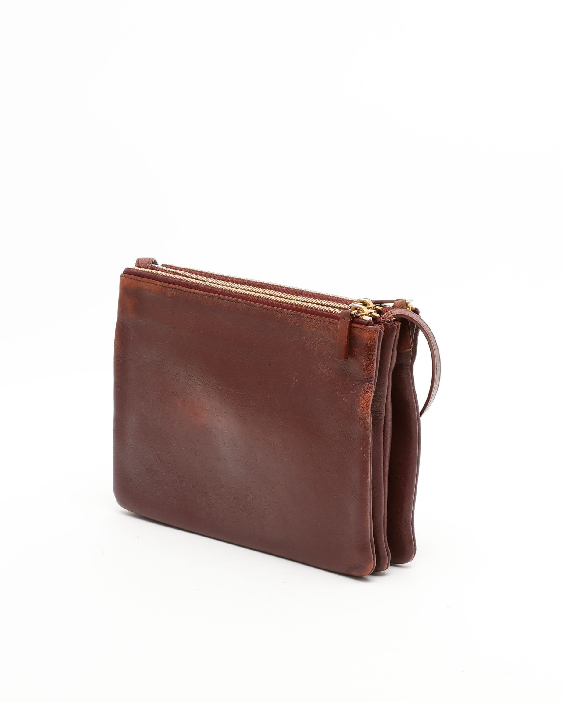 Celine Céline Trio Bag In Burgundy