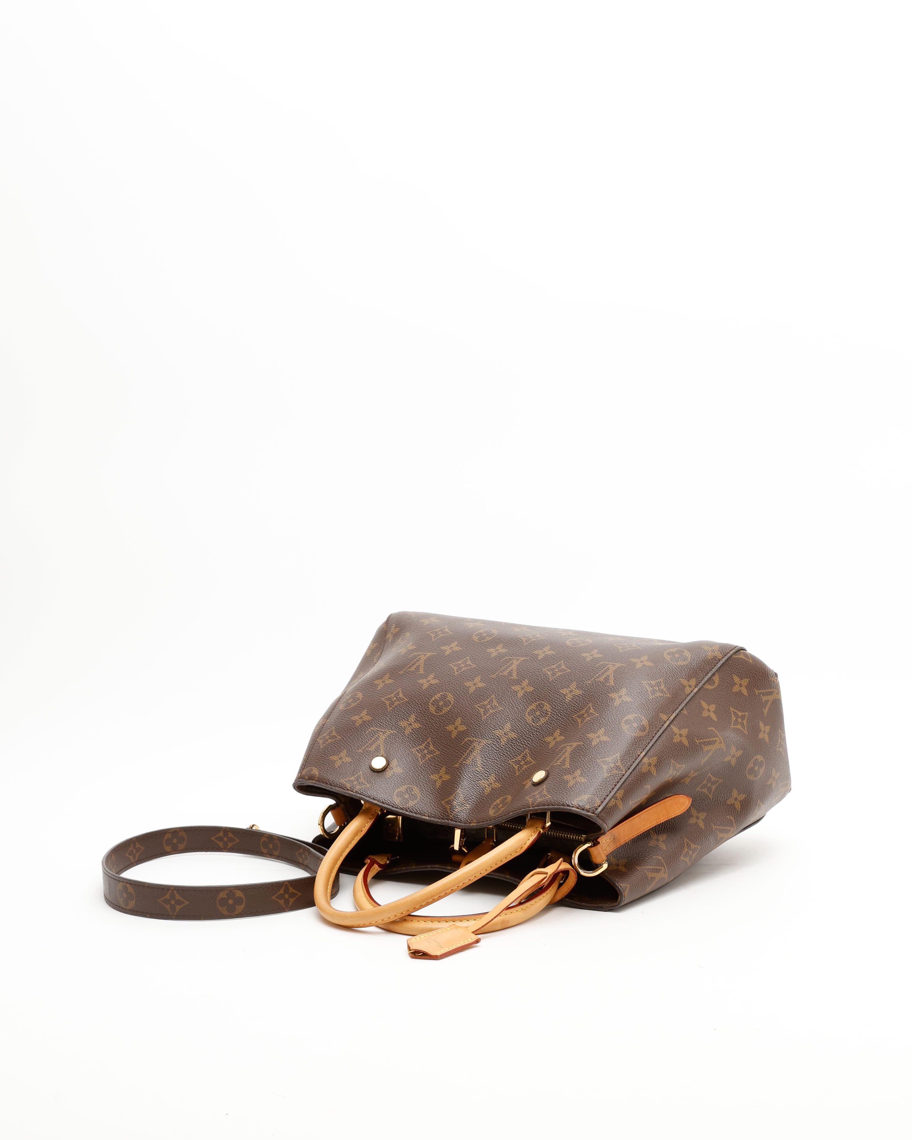 Pre-owned Louis Vuitton Monogram Montaigne Mm Bag In Brown