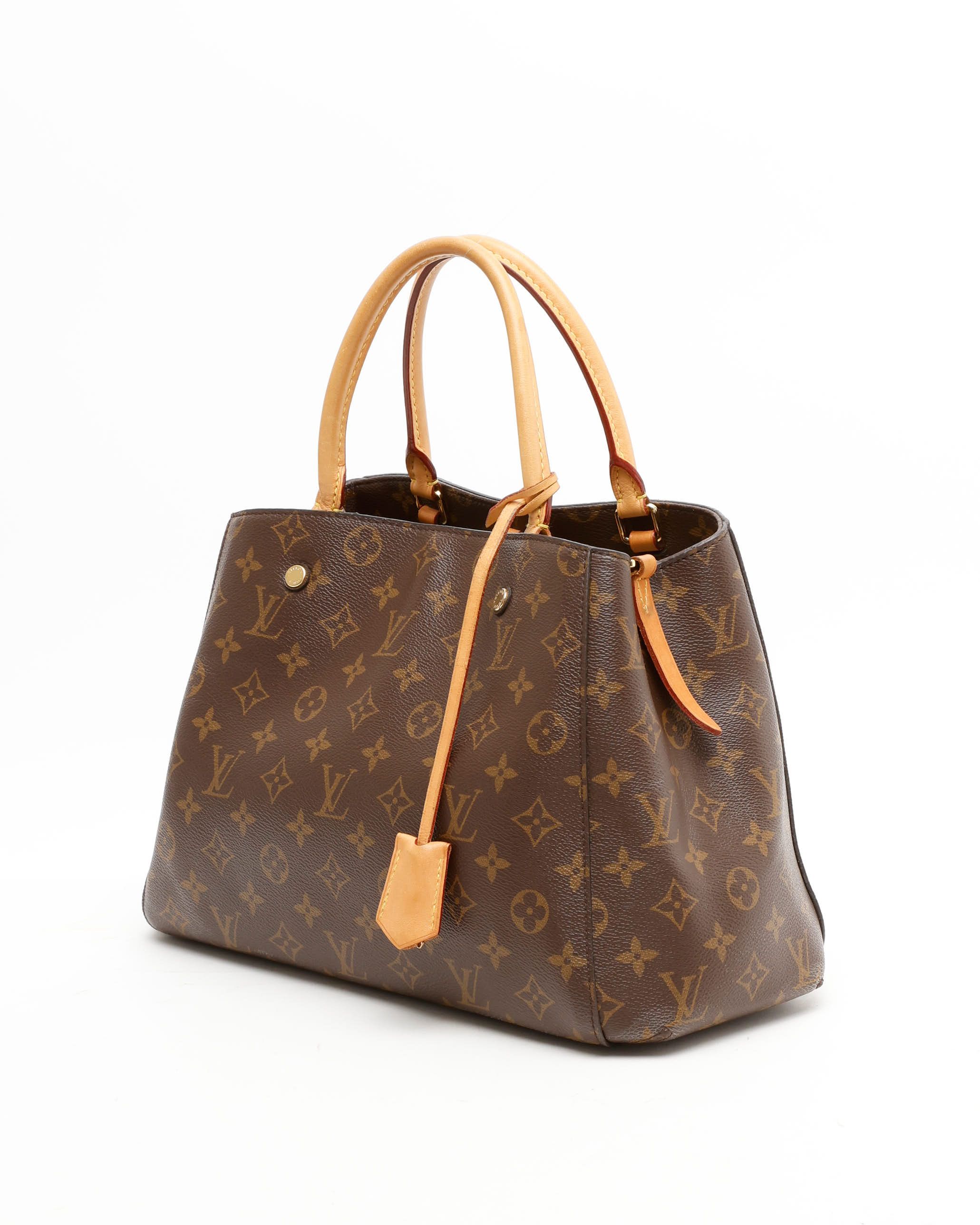 Pre-owned Louis Vuitton Monogram Montaigne Mm Bag In Brown