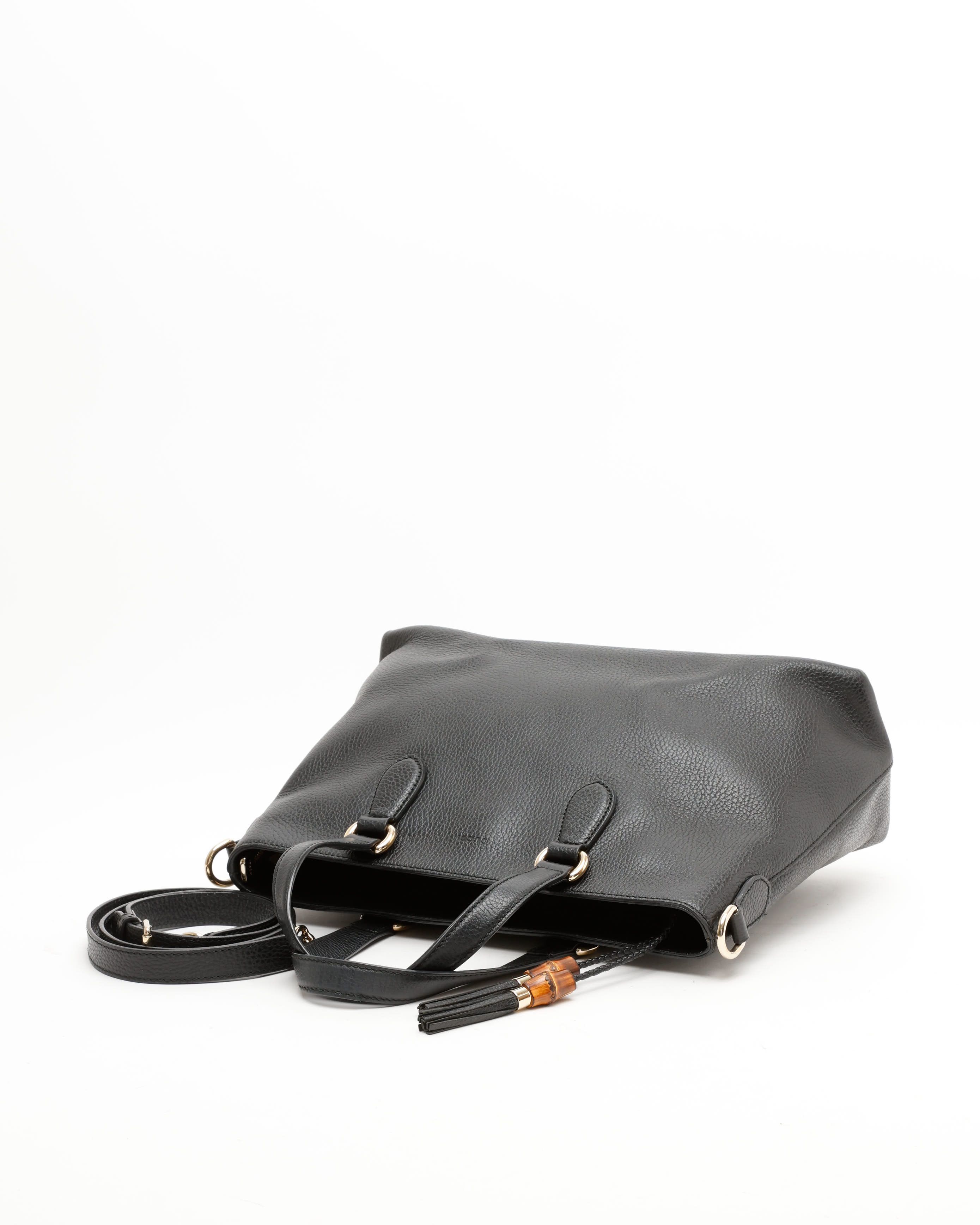 Gucci Bamboo Tote Bag In Black