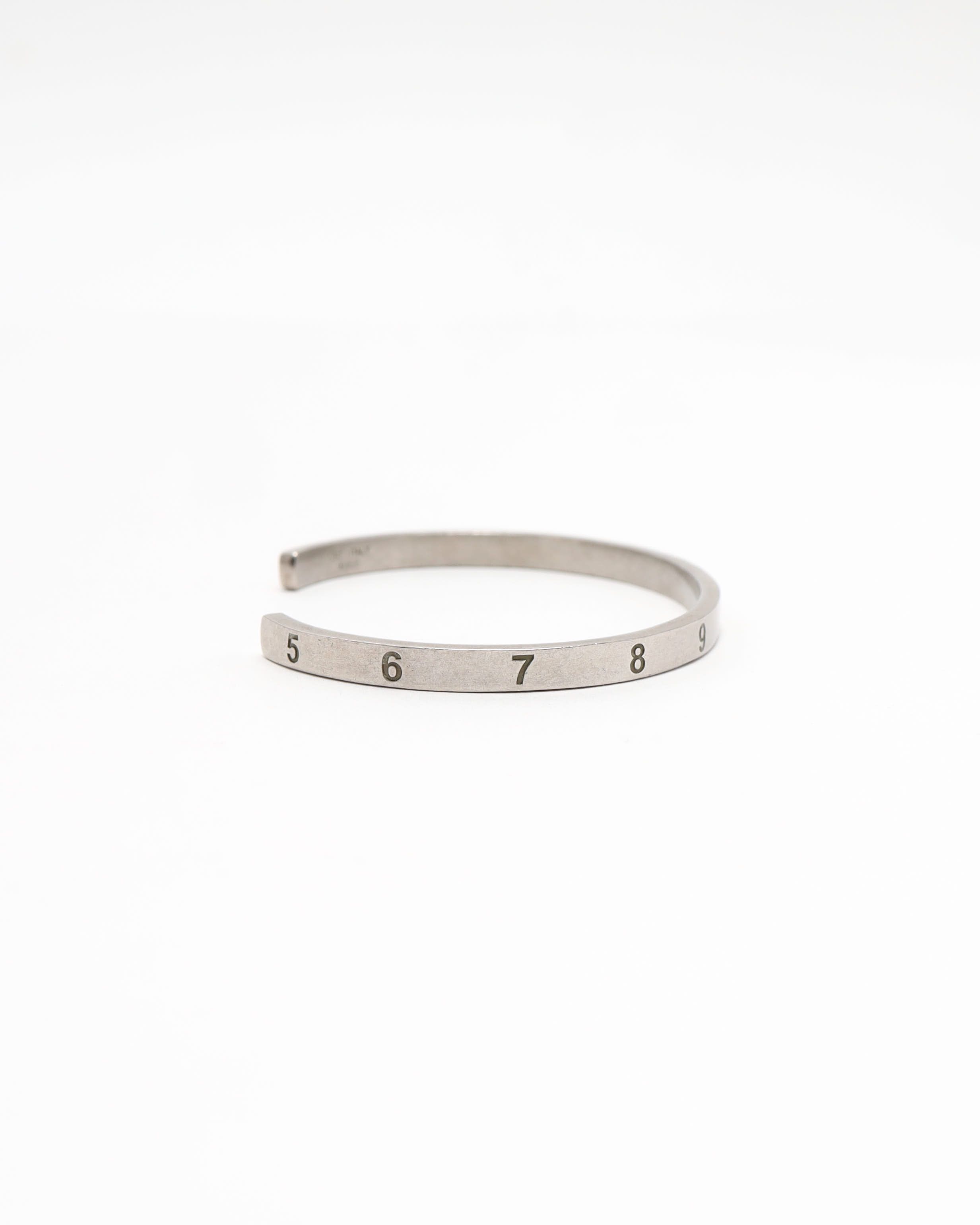 Maison Margiela Silver Bangle In White