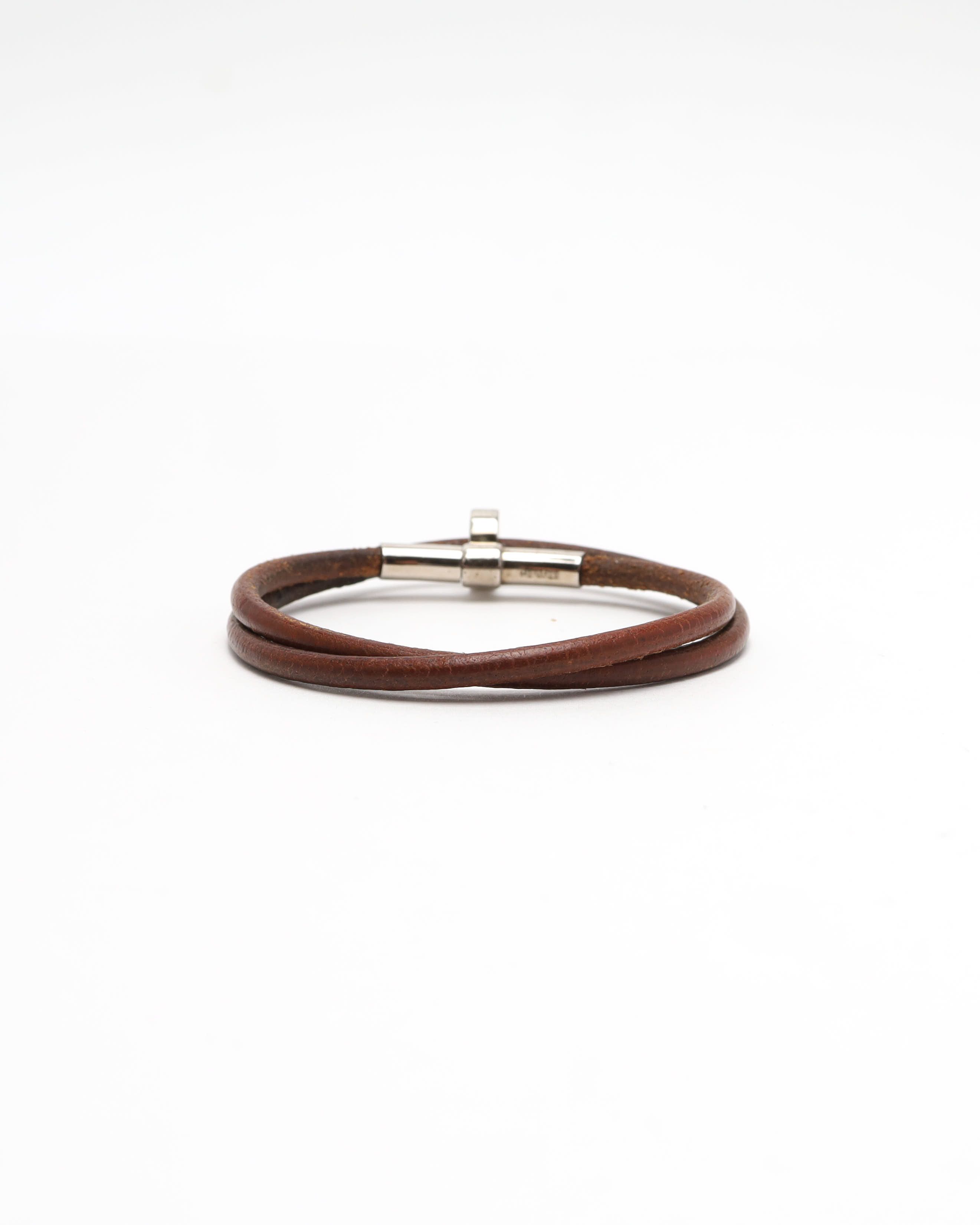 Pre-owned Hermes Hermès Kite Kelly Double Tour Bracelet In Brown