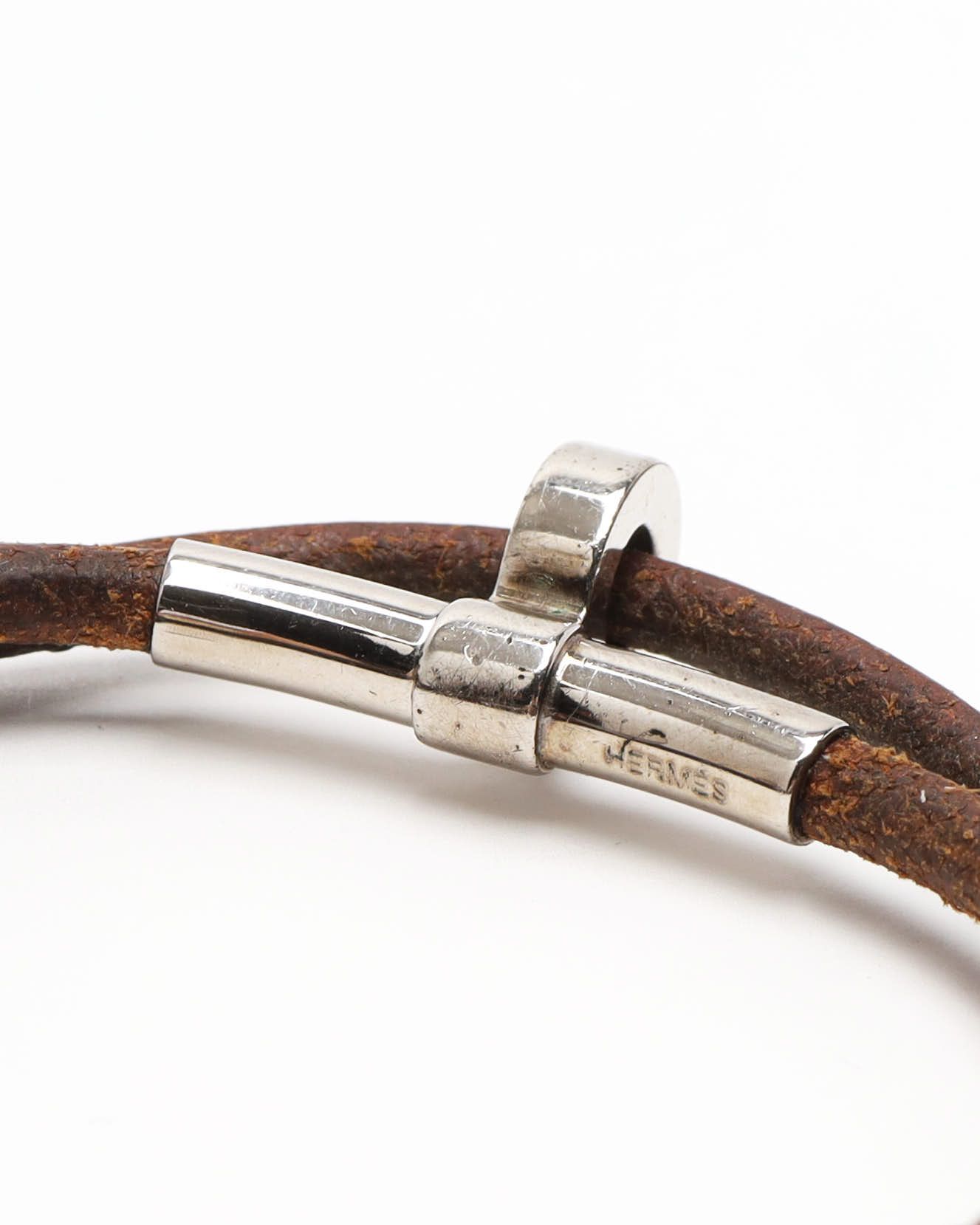 Pre-owned Hermes Hermès Kite Kelly Double Tour Bracelet In Brown