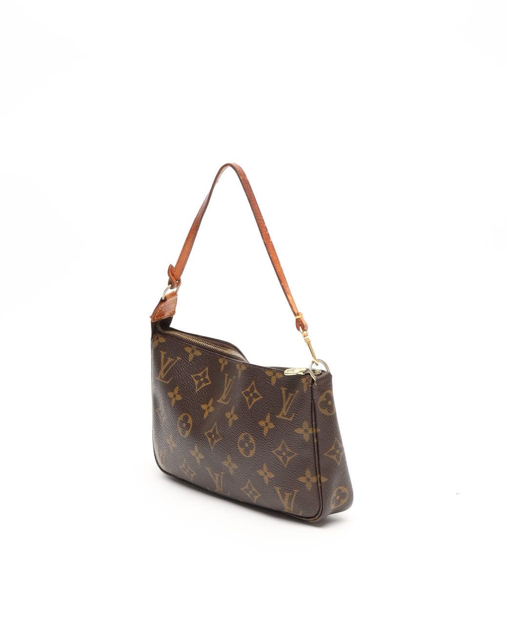 Pre-owned Louis Vuitton Monogram Pochette Accessoires Bag In Brown