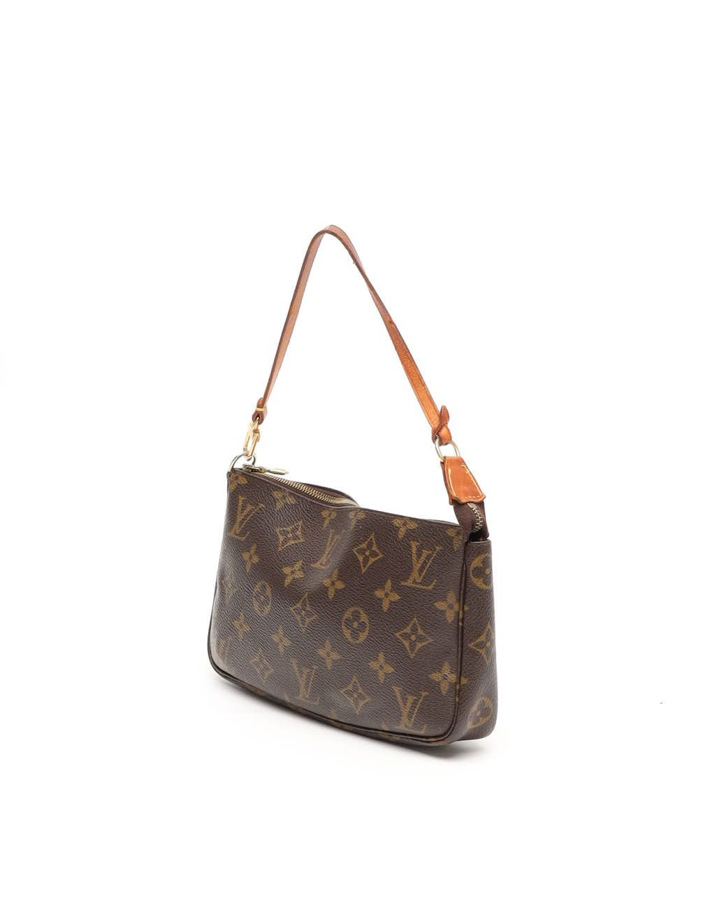 Pre-owned Louis Vuitton Monogram Pochette Accessoires Bag In Brown