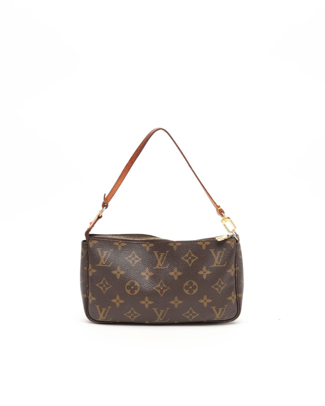 Pre-owned Louis Vuitton Monogram Pochette Accessoires Bag In Brown