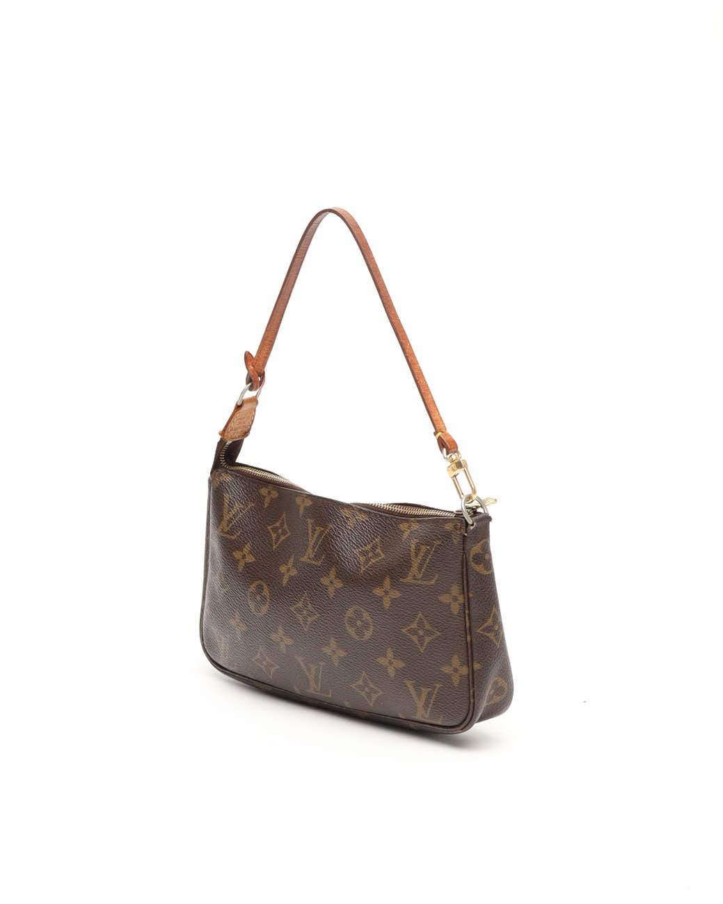 Pre-owned Louis Vuitton Monogram Pochette Accessoires Bag In Brown