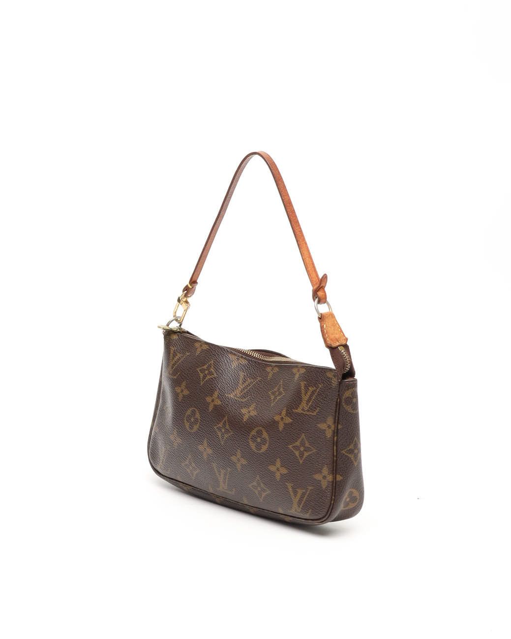 Pre-owned Louis Vuitton Monogram Pochette Accessoires Bag In Brown