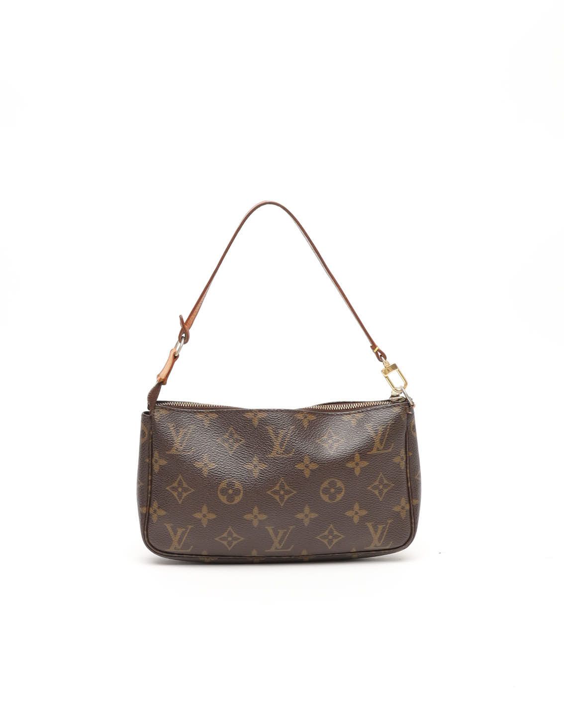 Pre-owned Louis Vuitton Monogram Pochette Accessoires Bag In Brown