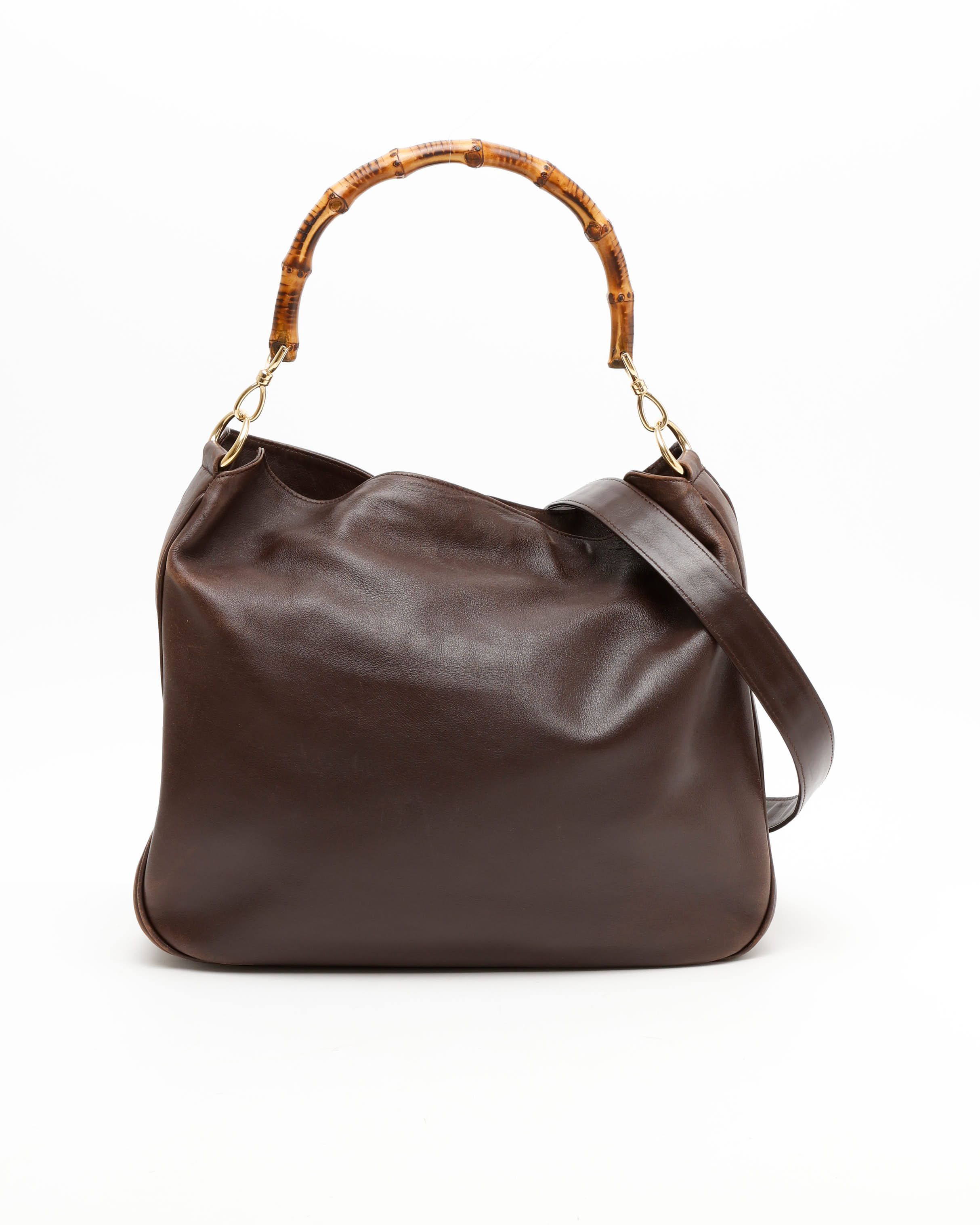 Gucci Bamboo Tote Bag In Brown
