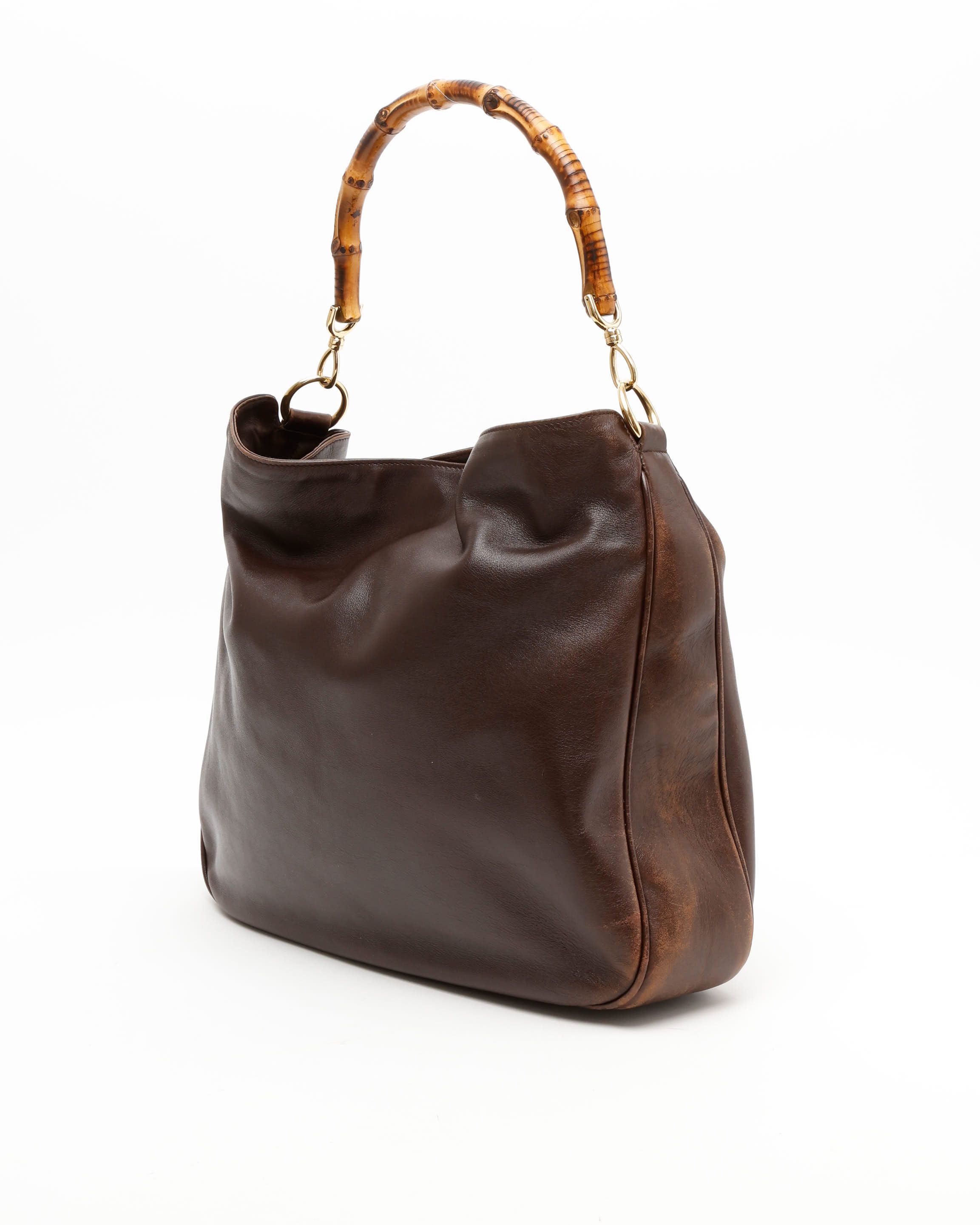 Gucci Bamboo Tote Bag In Brown