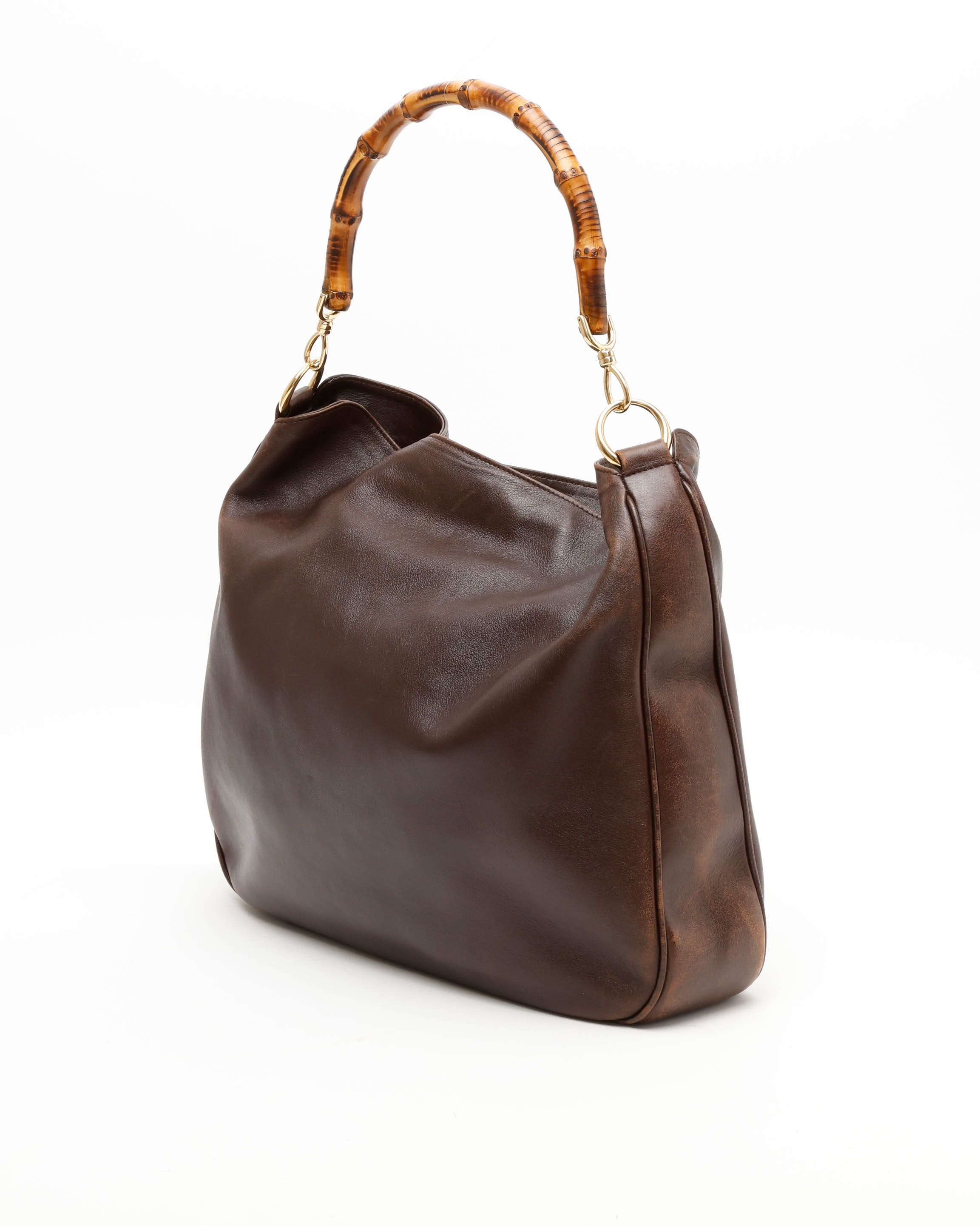 Gucci Bamboo Tote Bag In Brown