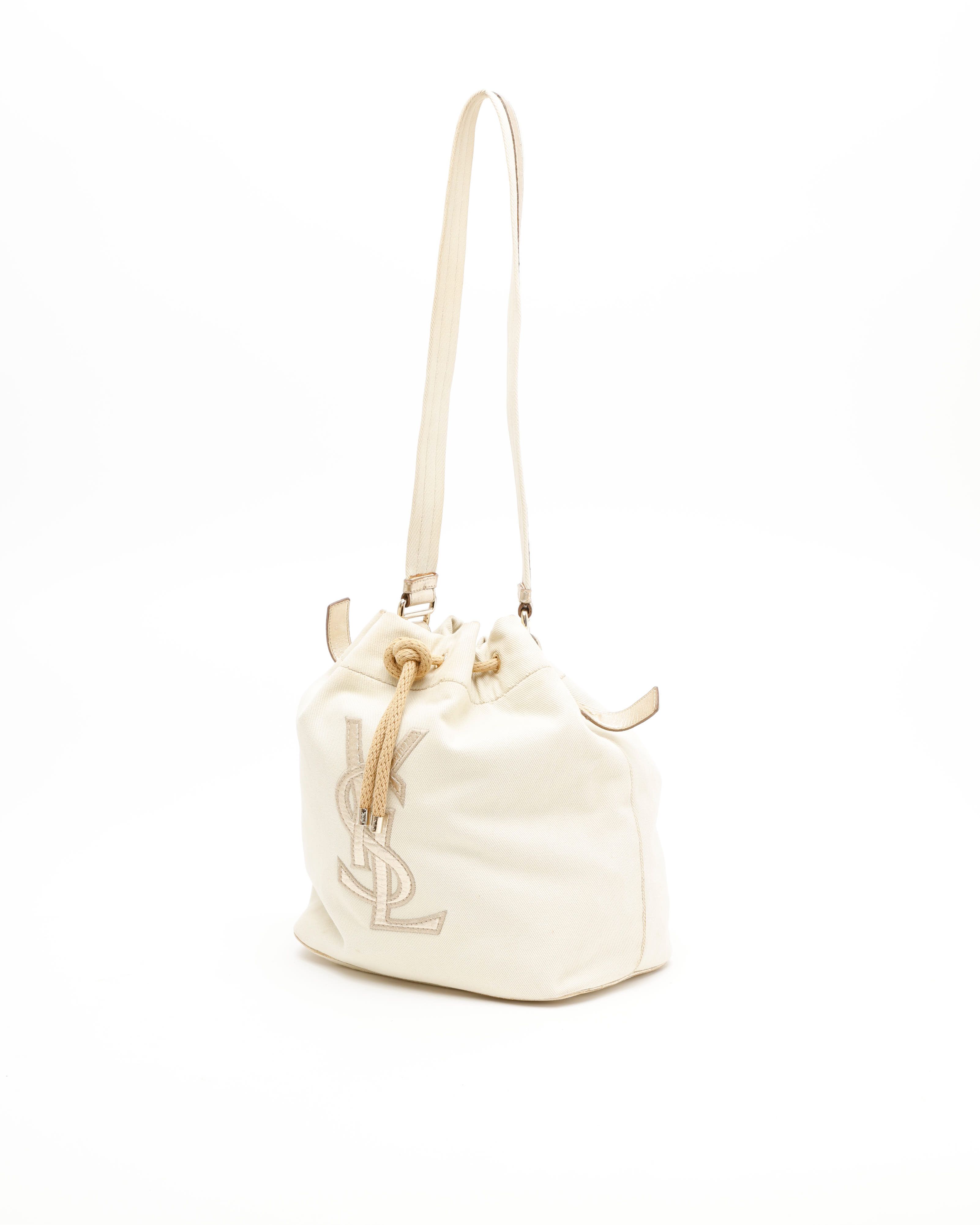 Saint Laurent Kahala Shoulder Bag In White