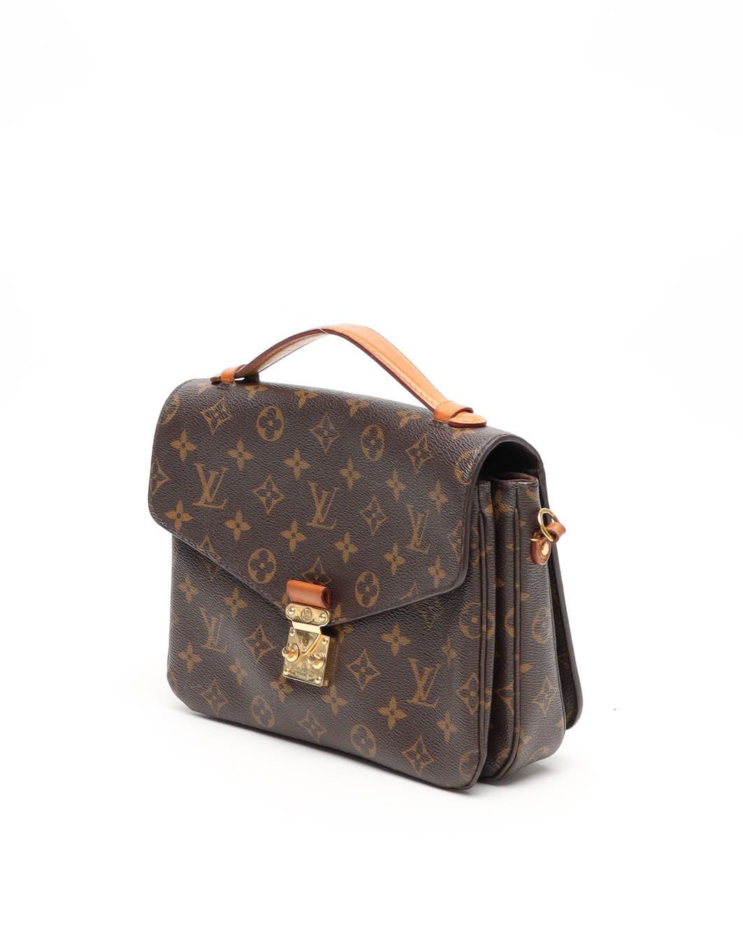 Pre-owned Louis Vuitton Monogram Pochette Metis Bag In Brown