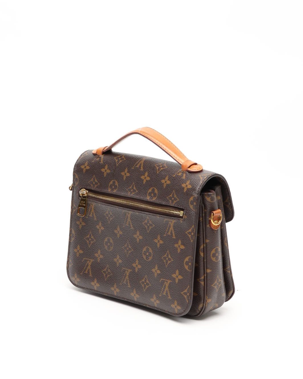 Pre-owned Louis Vuitton Monogram Pochette Metis Bag In Brown