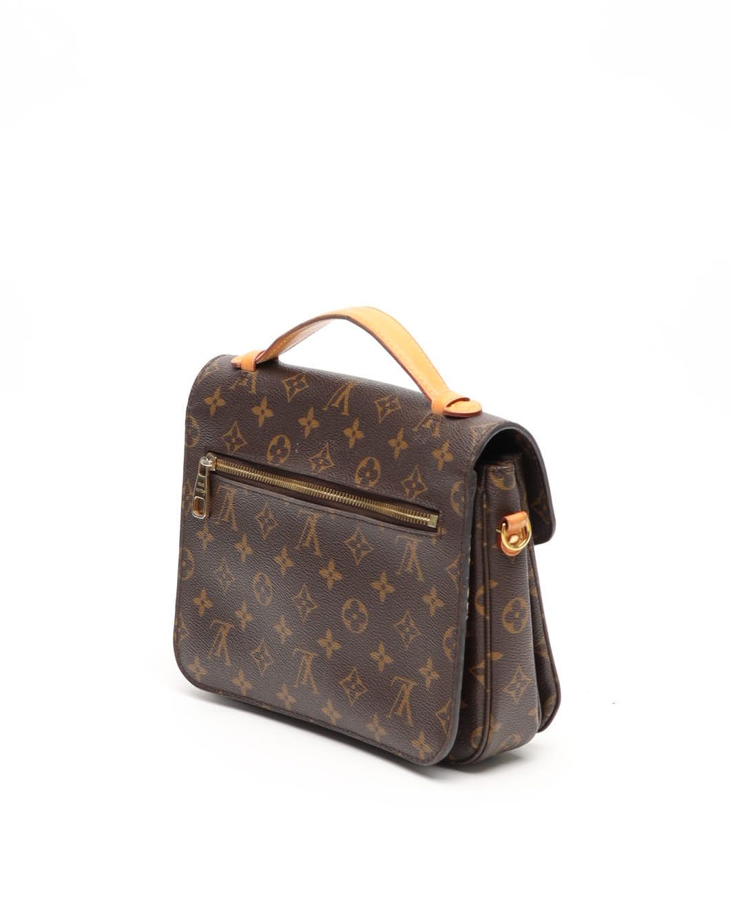 Pre-owned Louis Vuitton Monogram Pochette Metis Bag In Brown