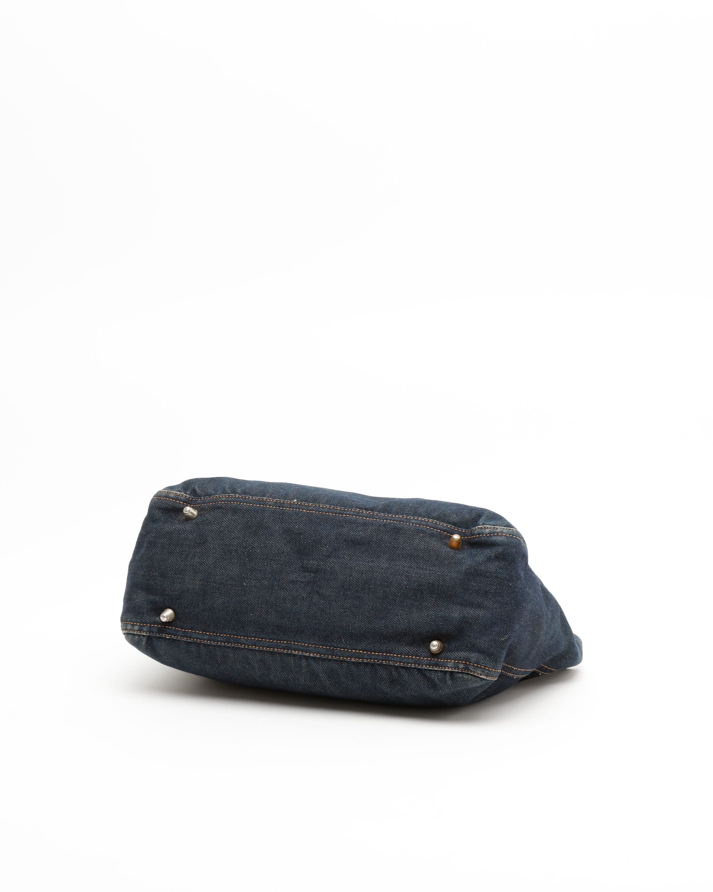 Fendi Denim Tote Bag In Blue