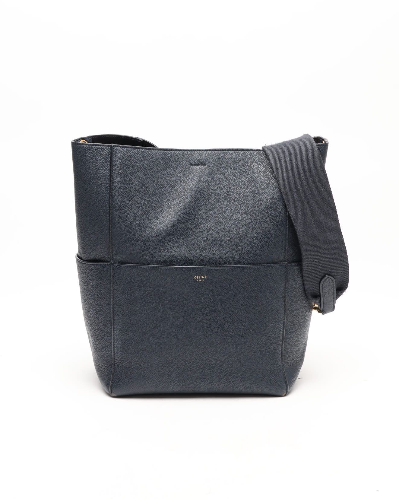 Celine Céline Sangle Seau Large Bucket Bag In Blue