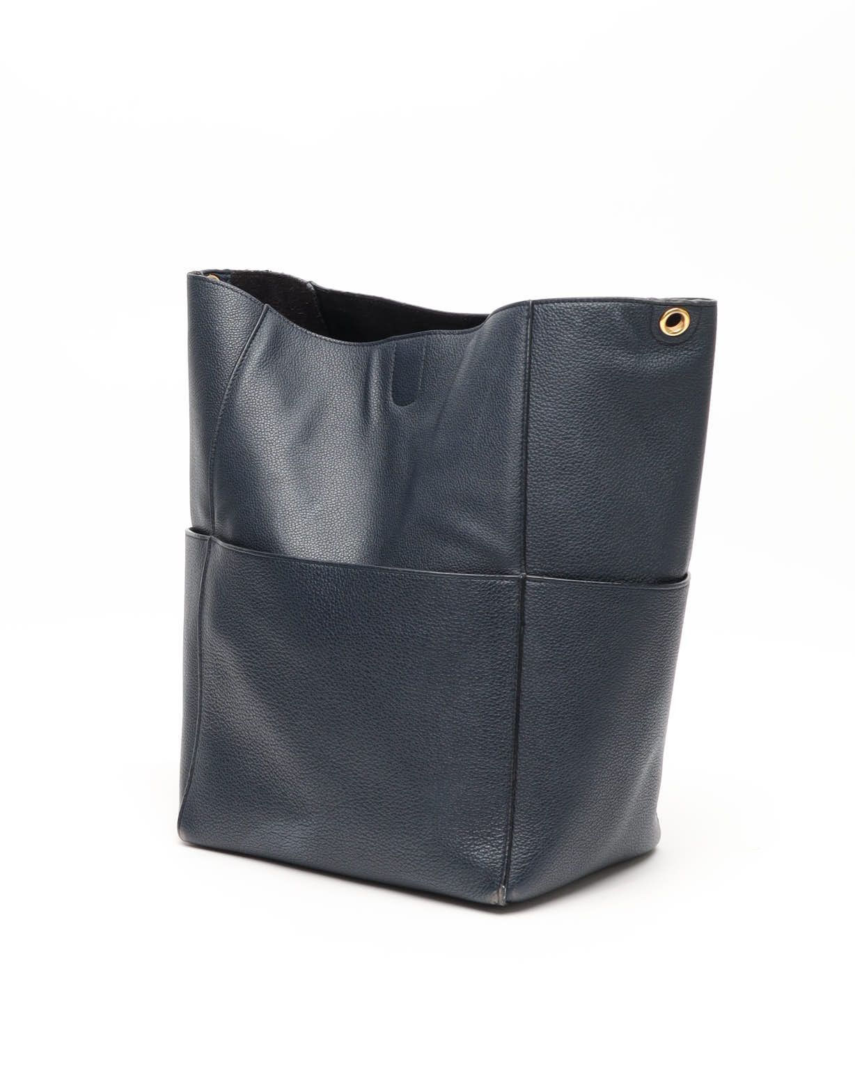 Celine Céline Sangle Seau Large Bucket Bag In Blue