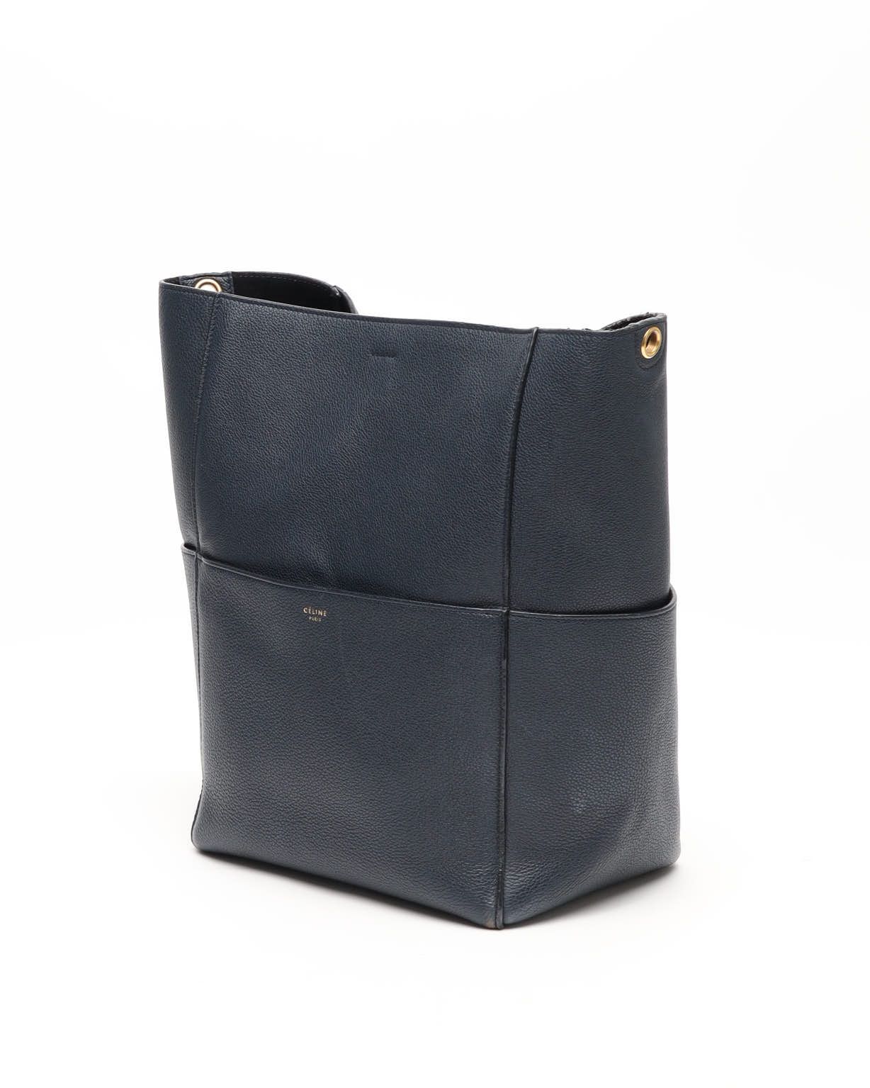 Celine Céline Sangle Seau Large Bucket Bag In Blue