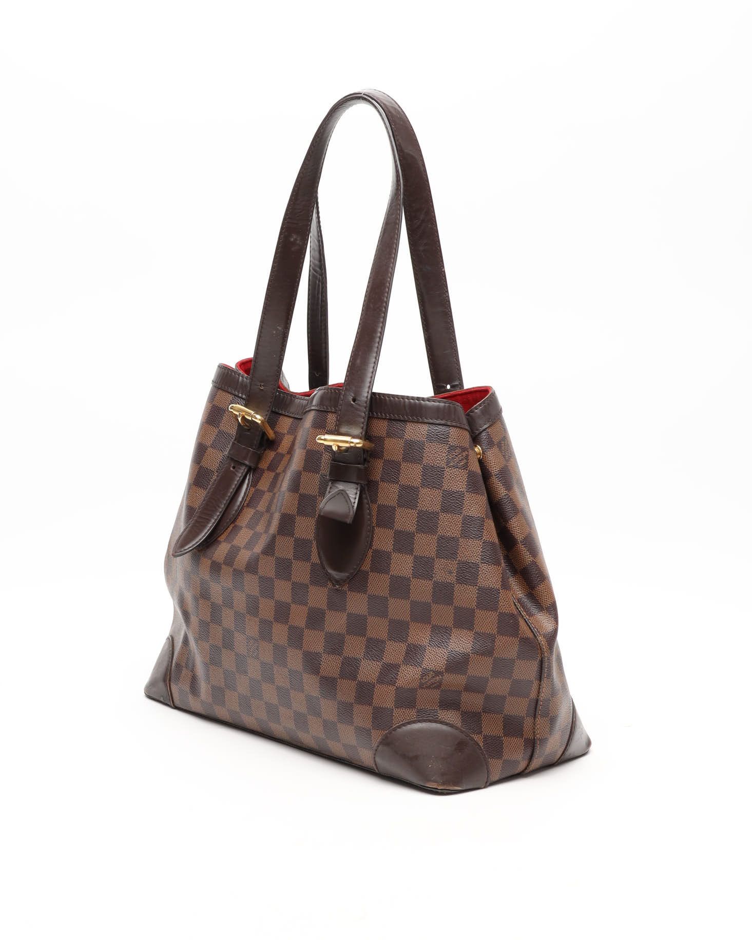 Pre-owned Louis Vuitton Damier Hampstead Mm Tote Bag In Brown