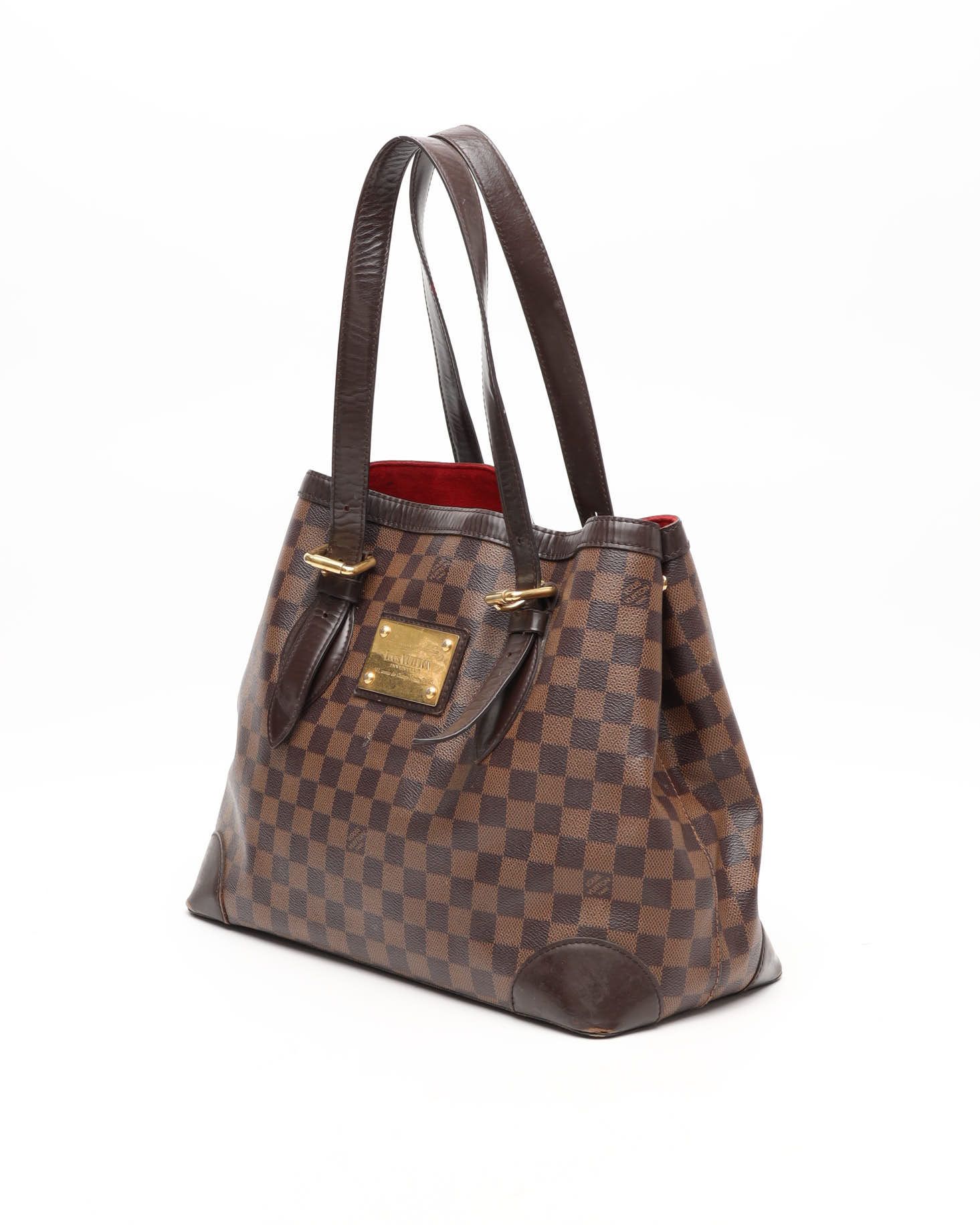 Pre-owned Louis Vuitton Damier Hampstead Mm Tote Bag In Brown