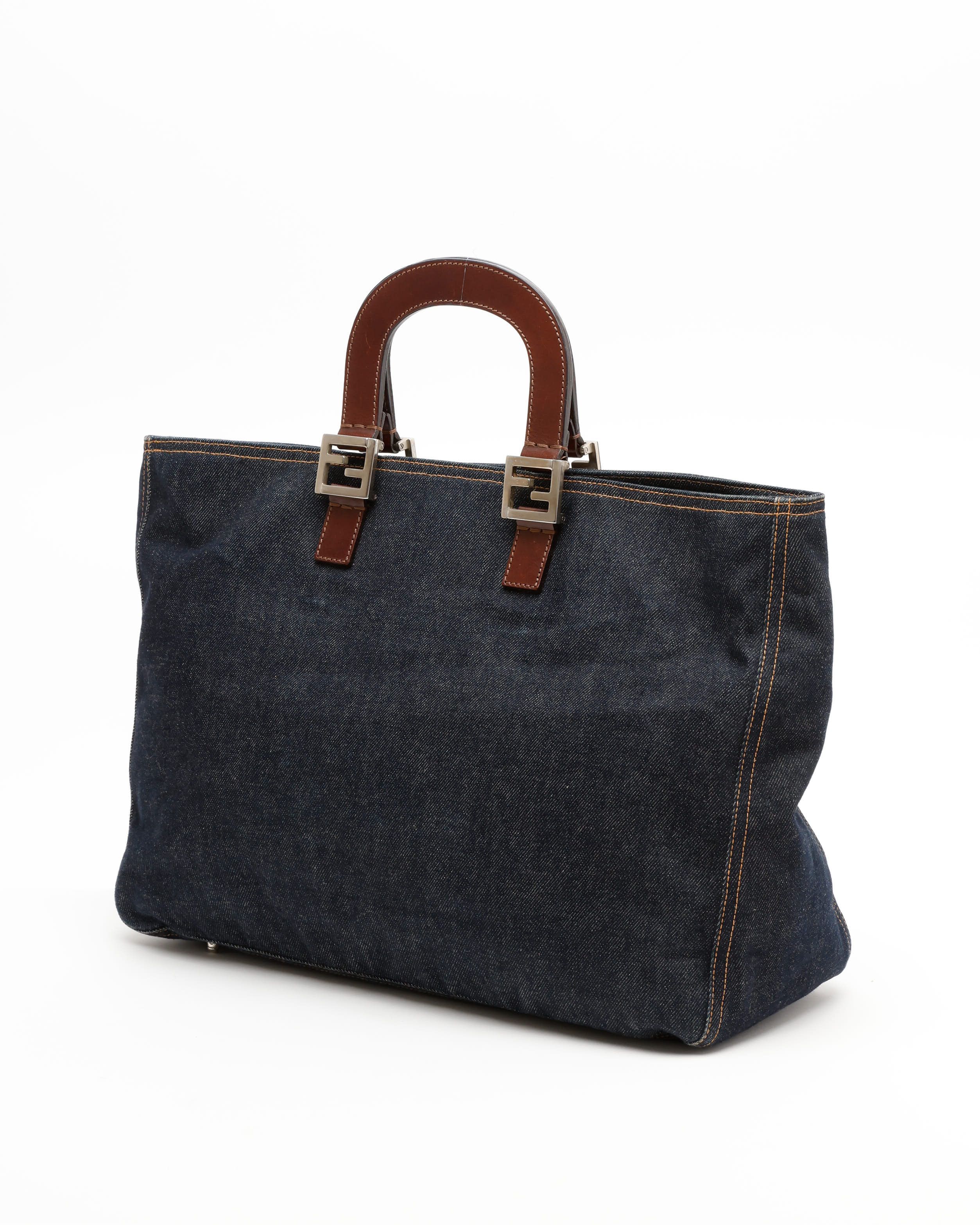 Fendi Denim Tote Bag In Multi